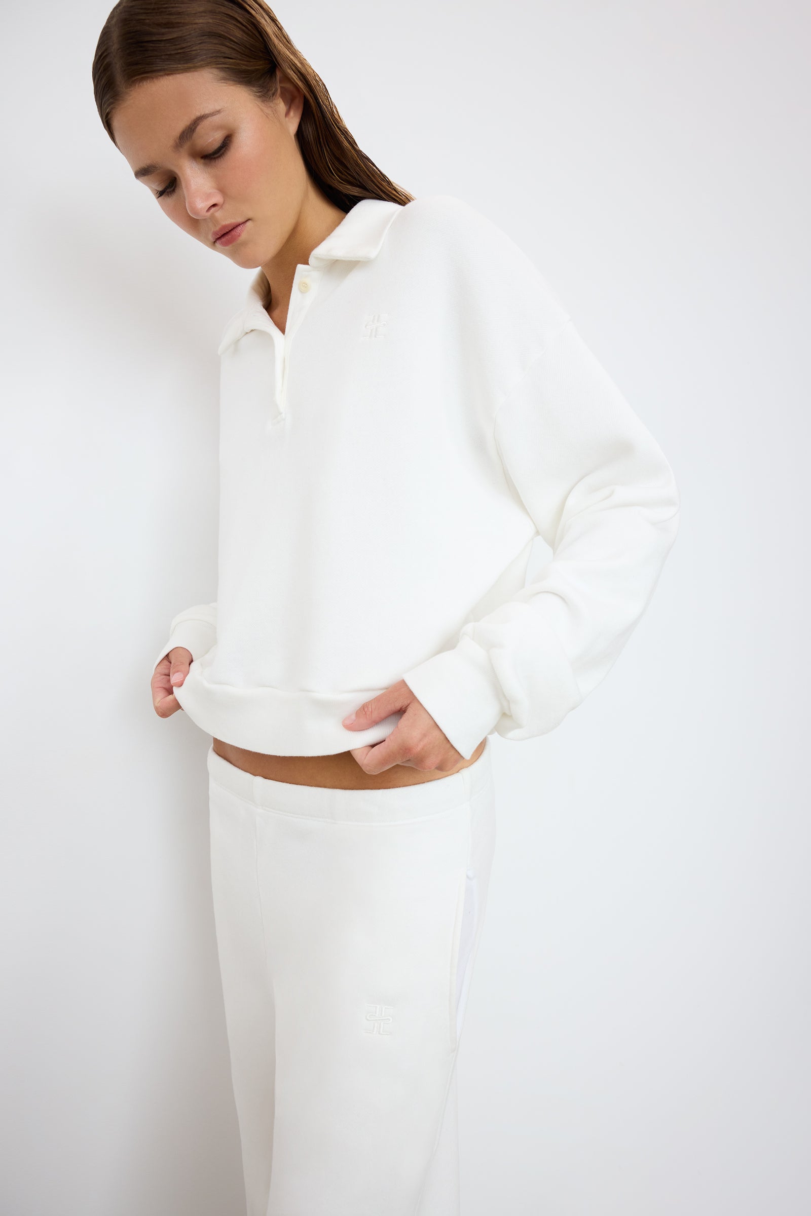CROPPED POLO SWEATSHIRT