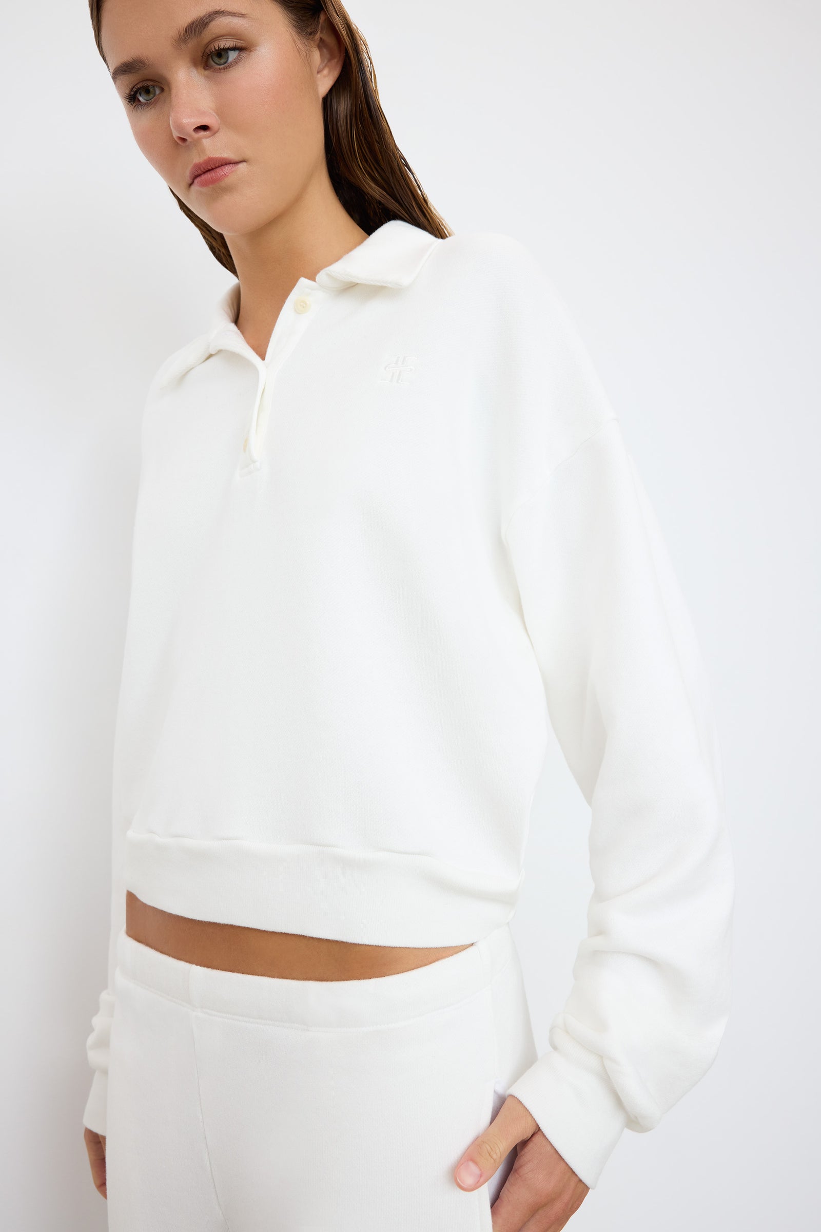 CROPPED POLO SWEATSHIRT