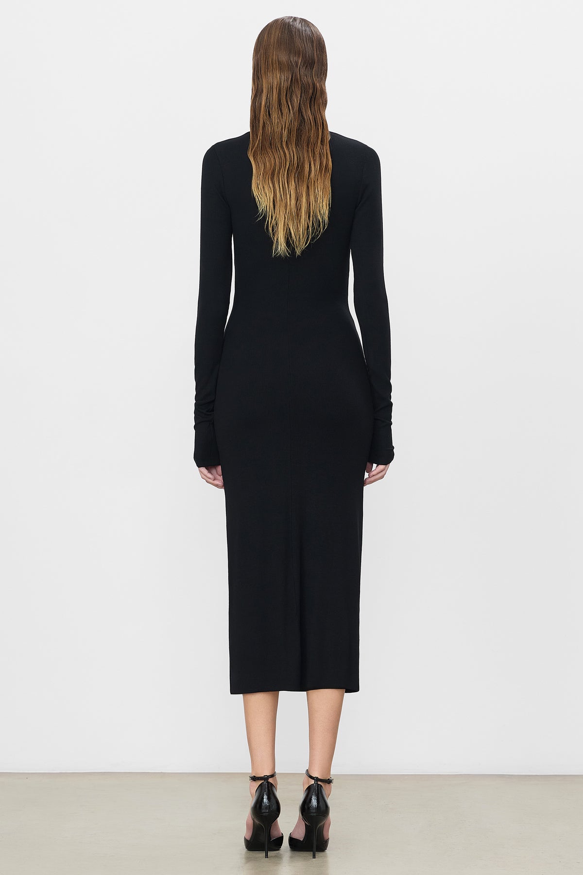 V-NECK MIDI DRESS