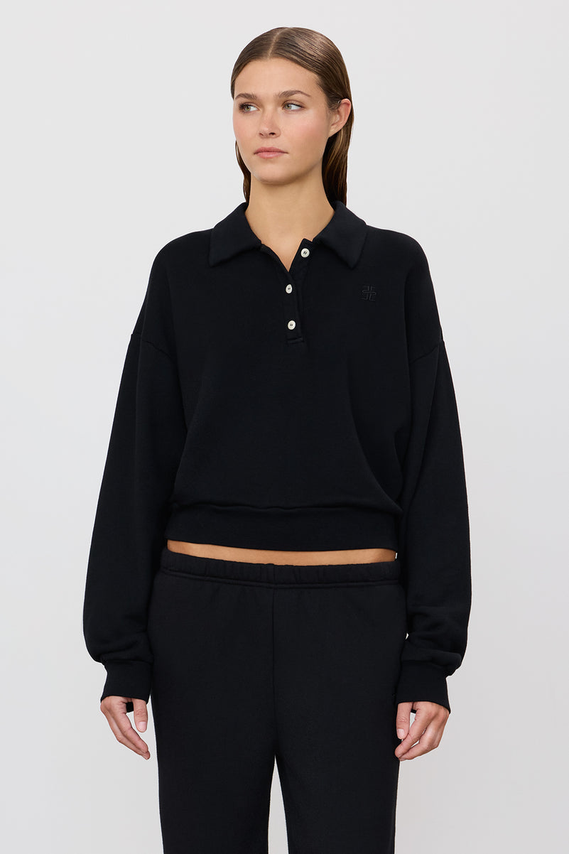 CROPPED POLO SWEATSHIRT