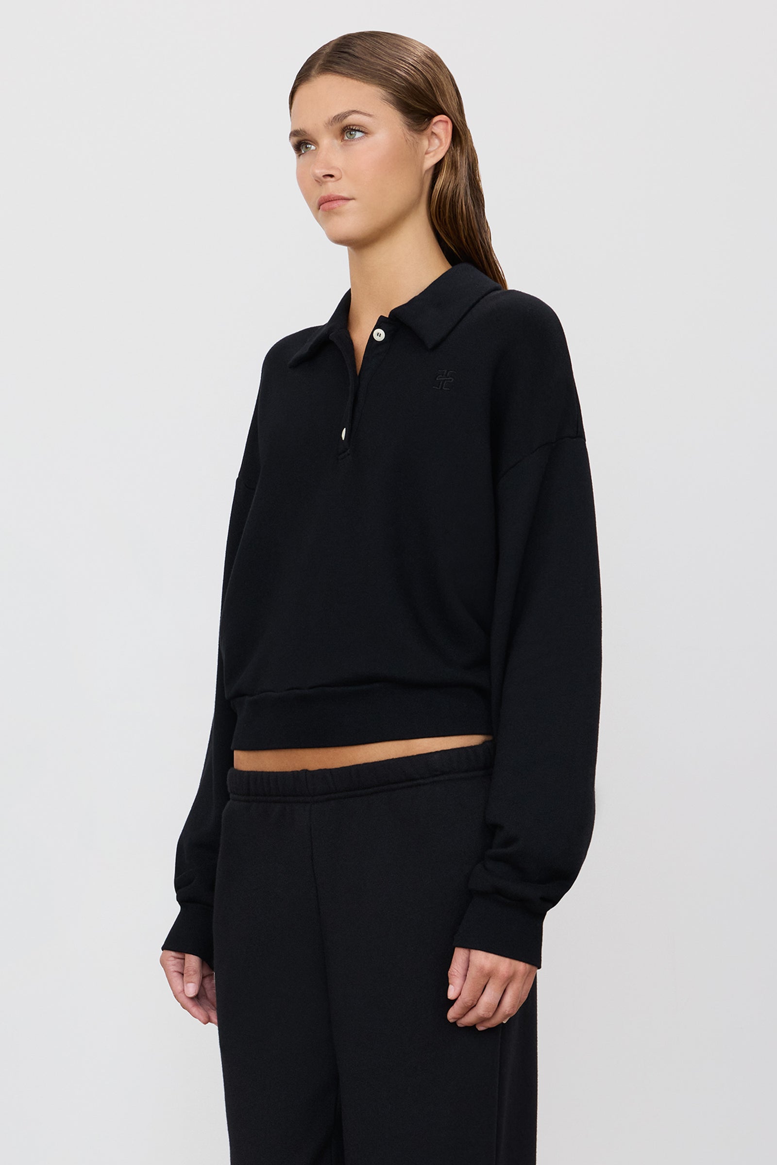CROPPED POLO SWEATSHIRT