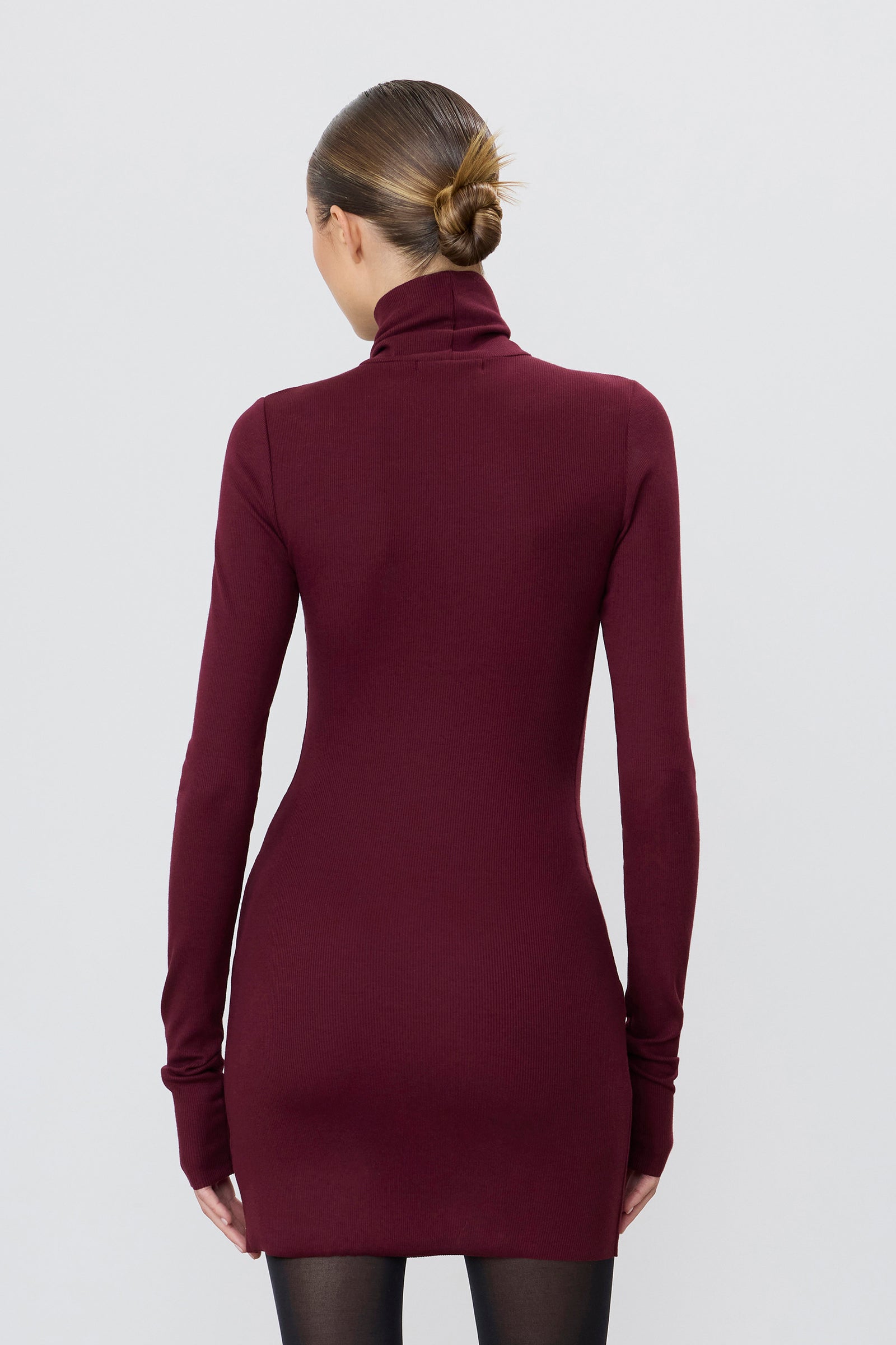 ÉTERNE LONG SLEEVE TURTLENECK MINI DRESS