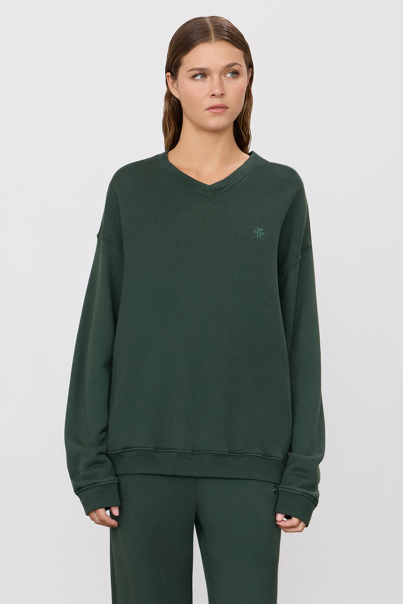 OVERSIZED V-NECK SWEATSHIRT