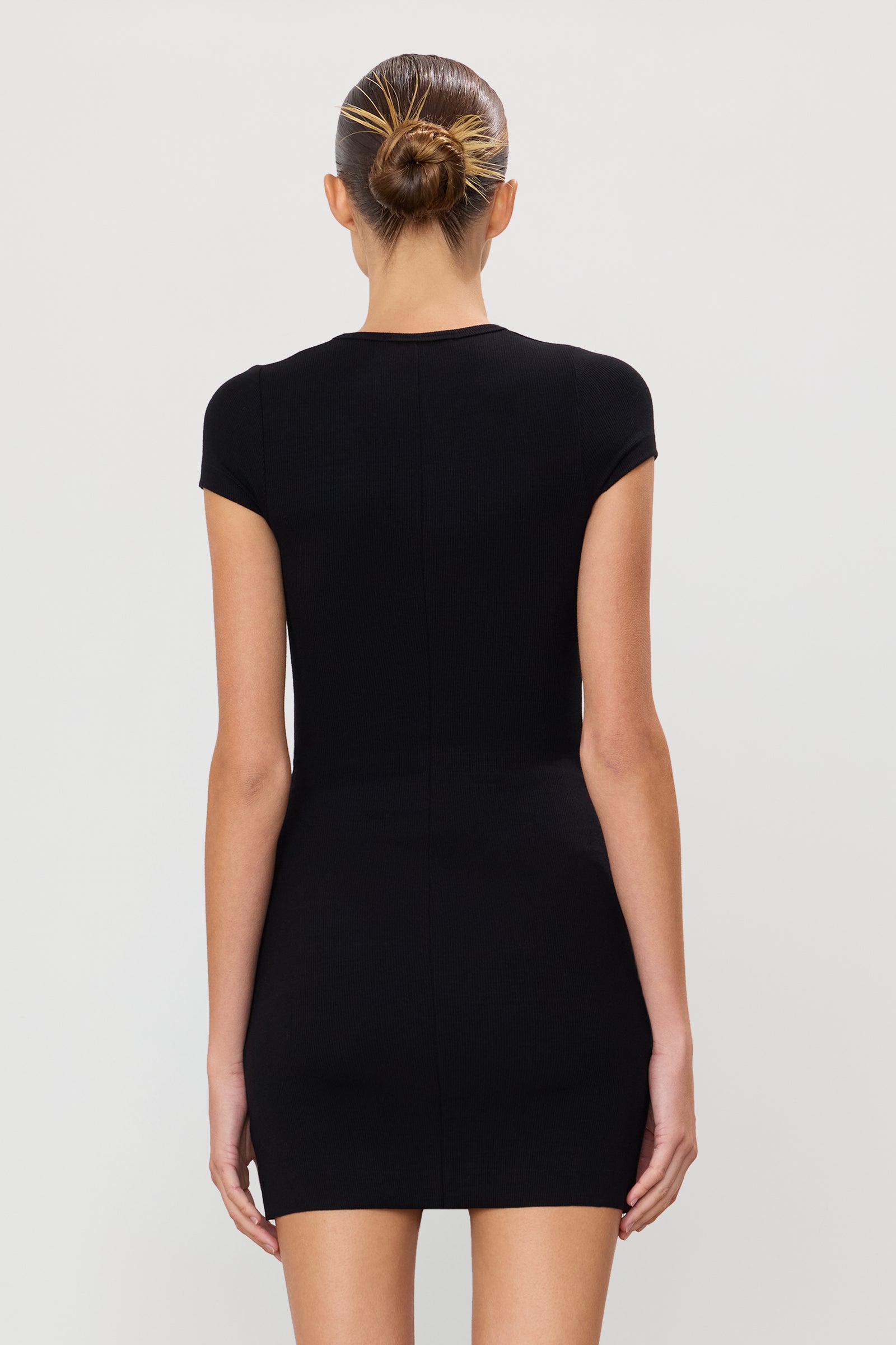 keely cotton cap sleeve mini dress Eterne Cap Sleeve Mini Dress in Black