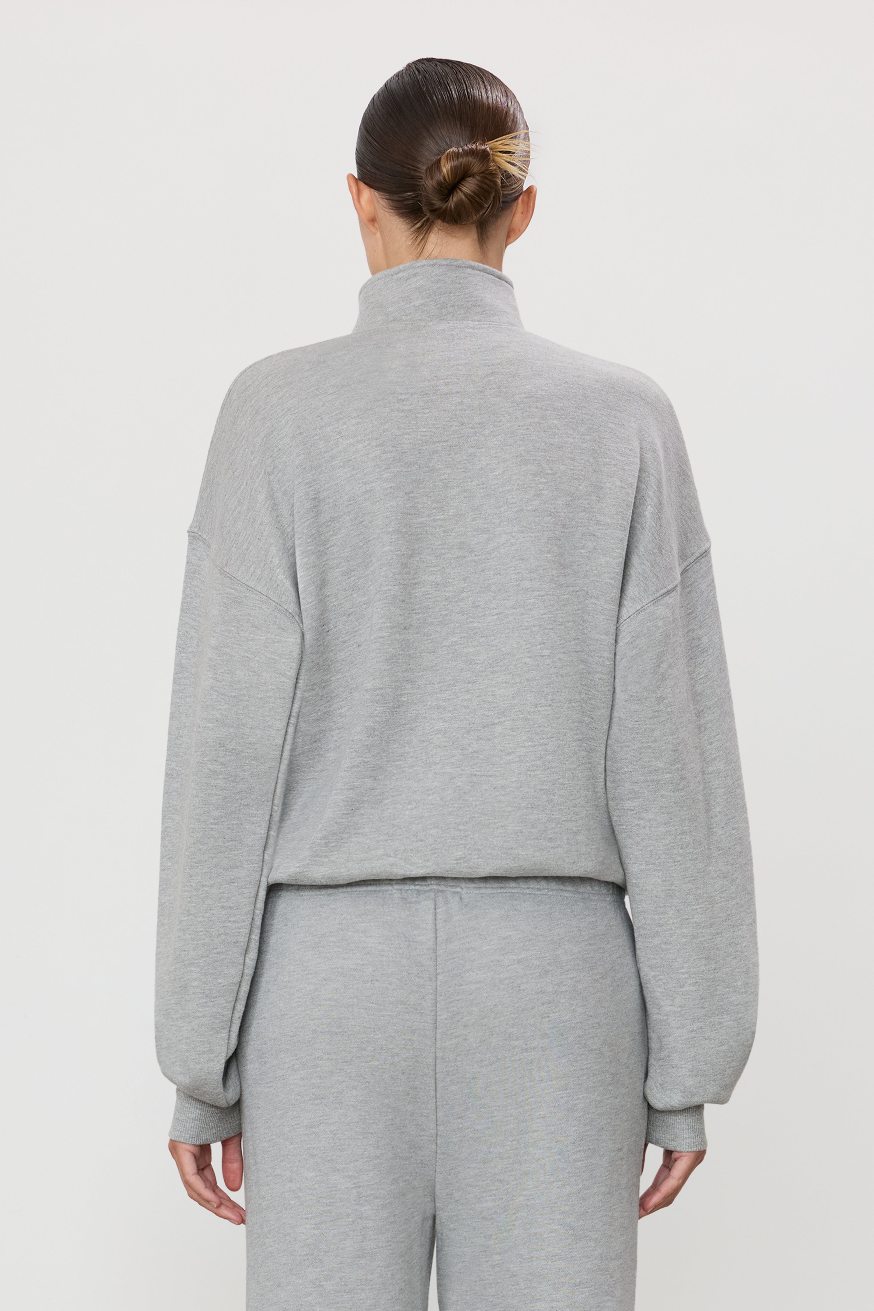 Oversized Half-zip Sweatshirt | French Terry | Heather Grey