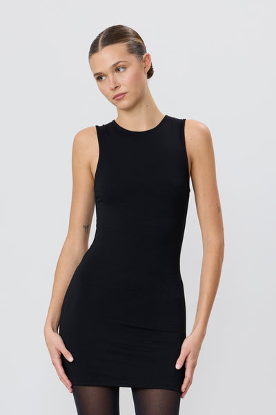 ÉTERNE SLEEVELESS CREWNECK MINI DRESS