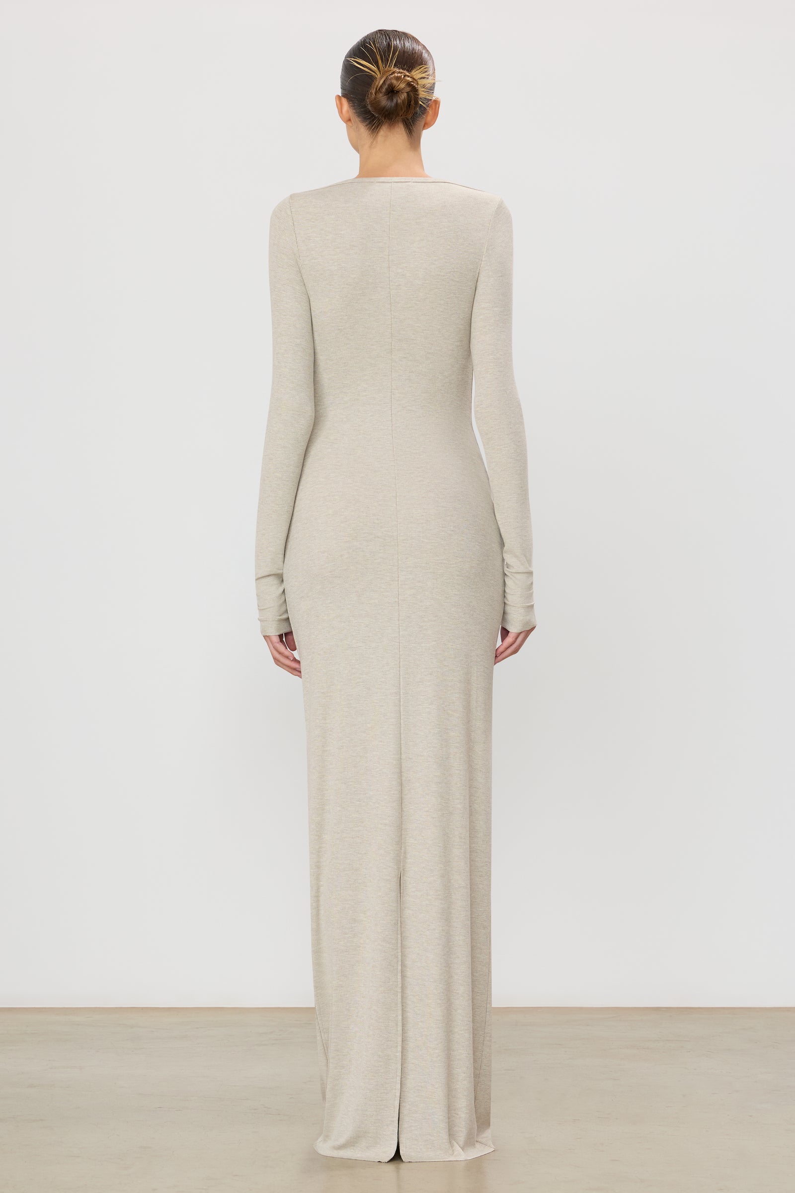 LONG SLEEVE BOATNECK MAXI DRESS