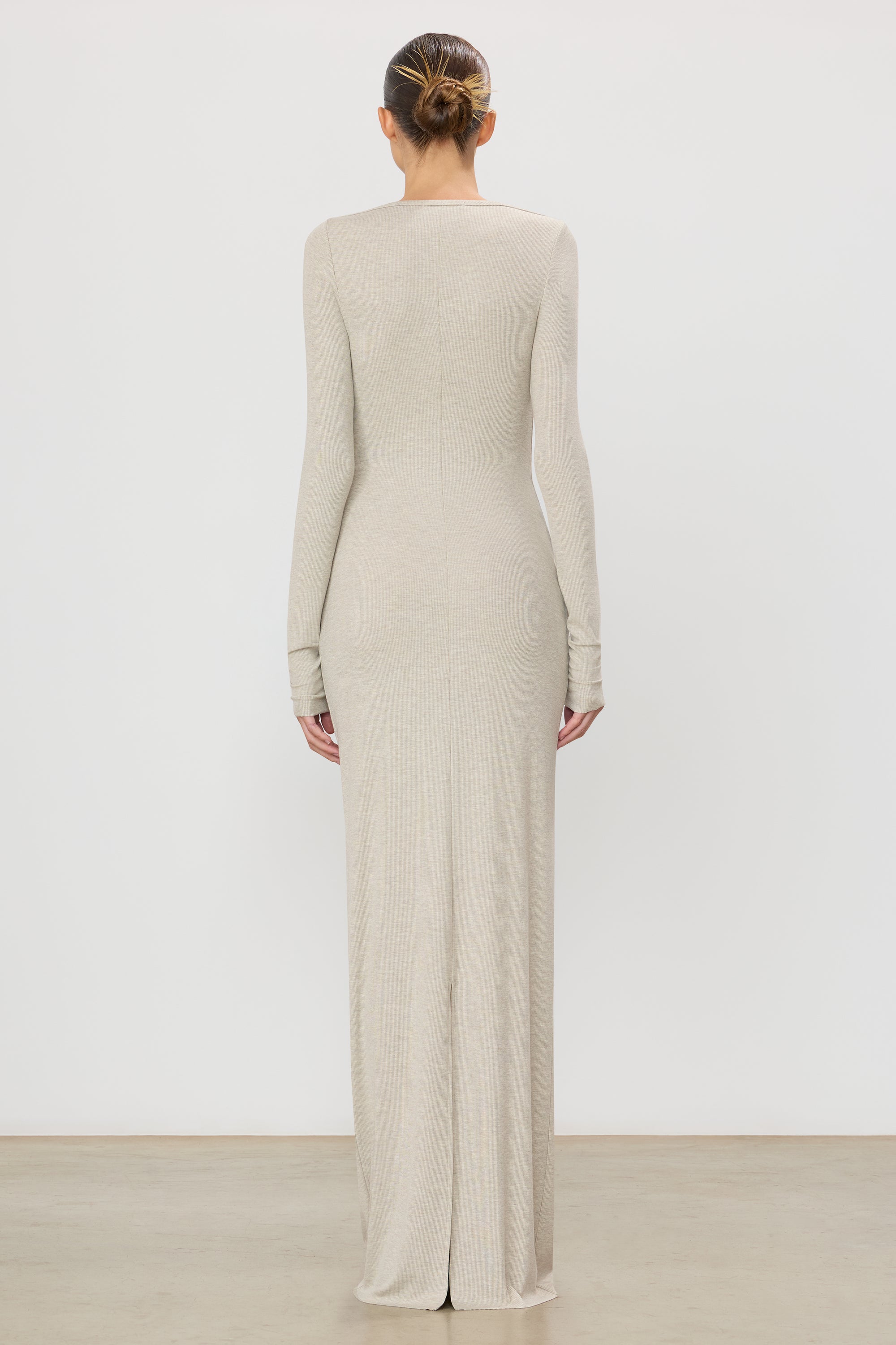 LONG SLEEVE BOATNECK MAXI DRESS