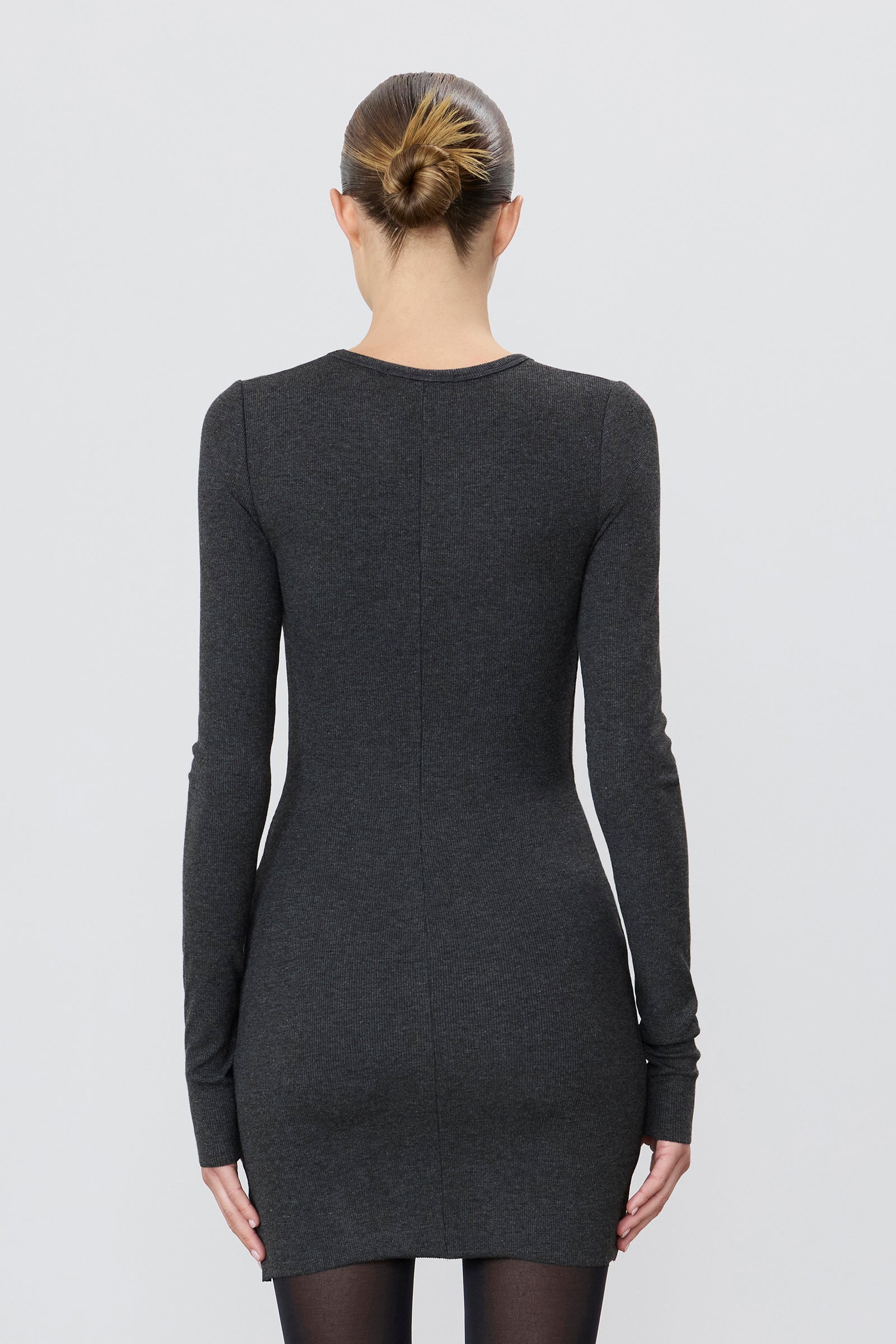 ÉTERNE LONG SLEEVE CREWNECK MINI DRESS