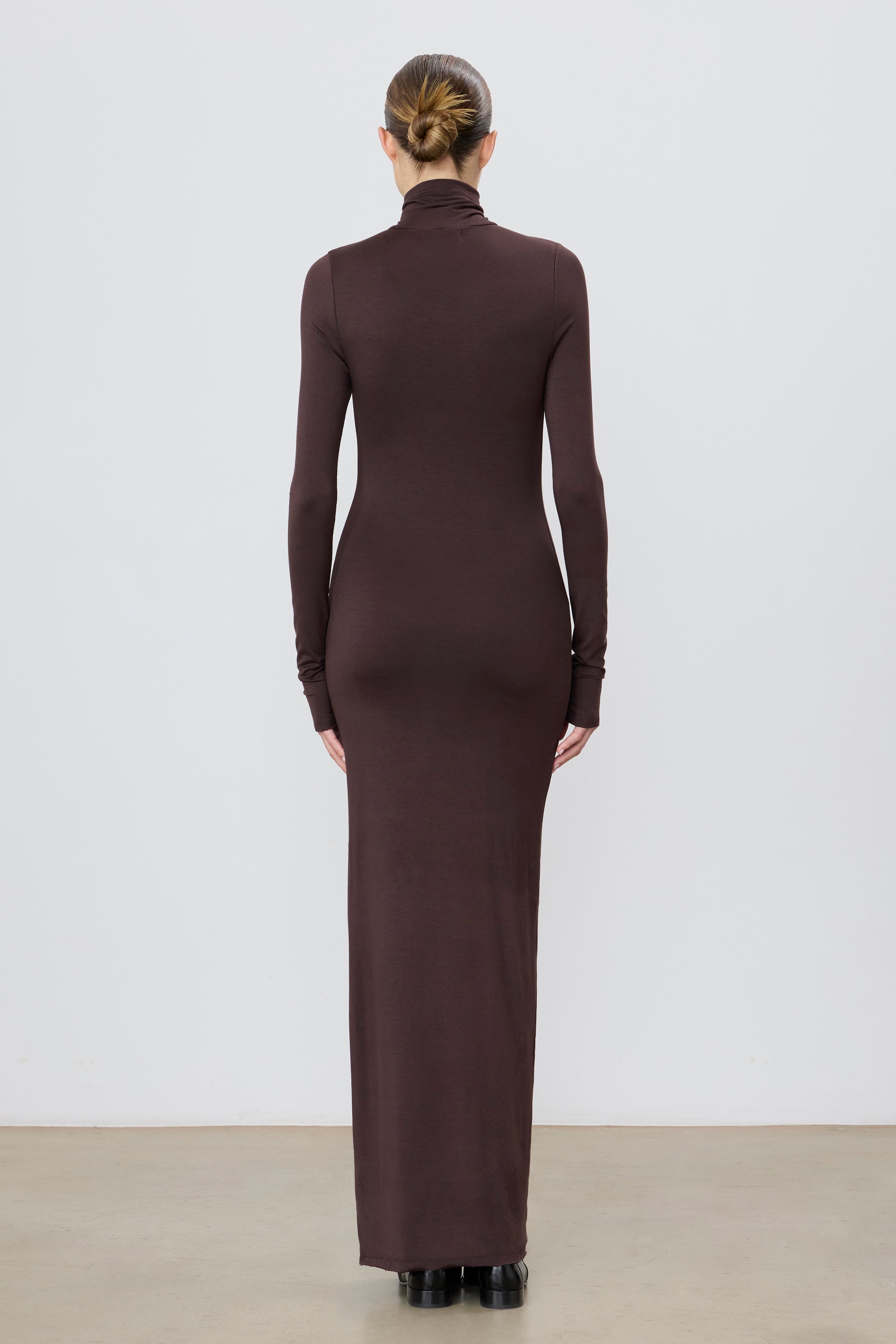 ÉTERNE LONG SLEEVE TURTLENECK MAXI DRESS
