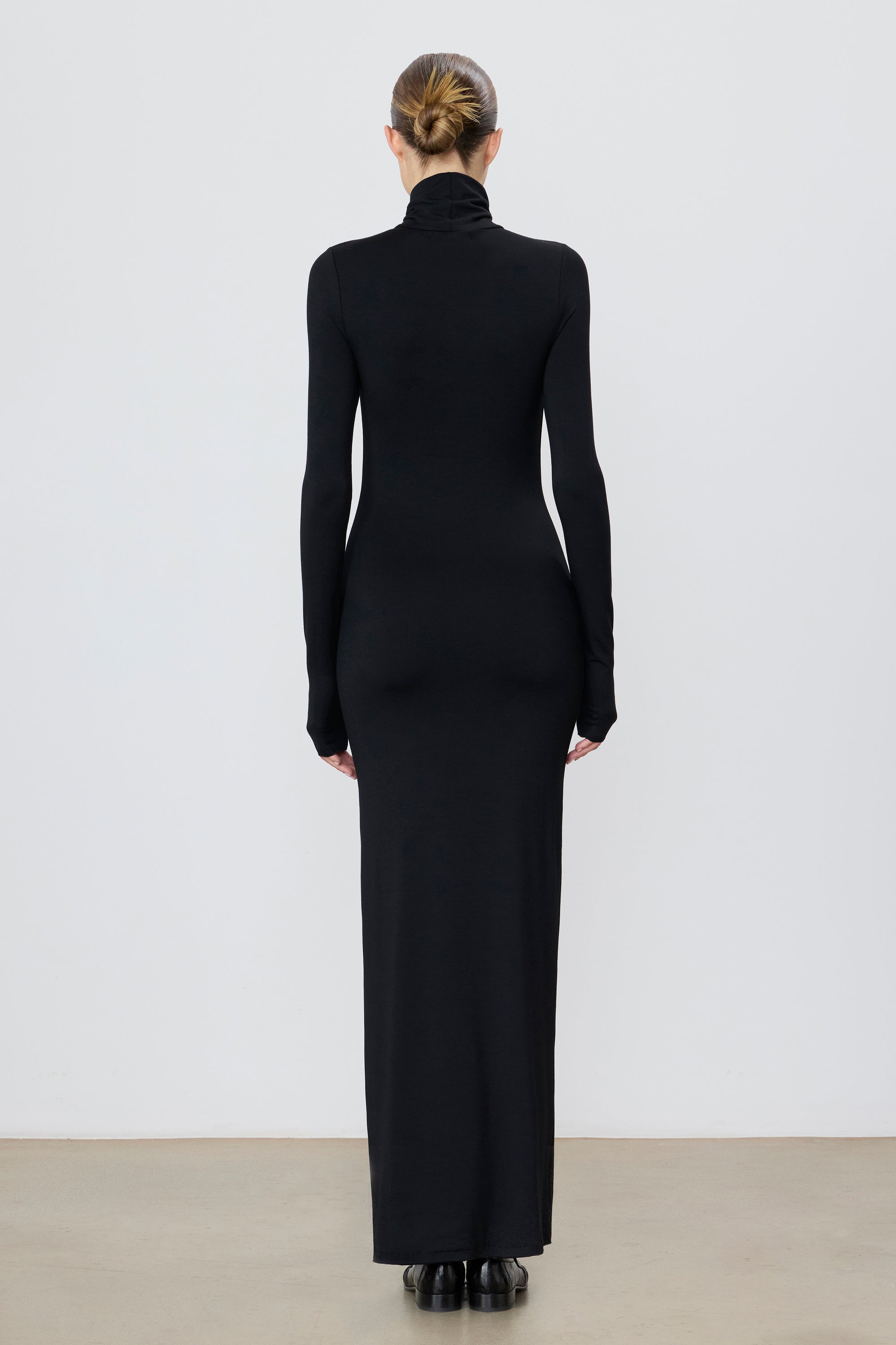 ÉTERNE LONG SLEEVE TURTLENECK MAXI DRESS