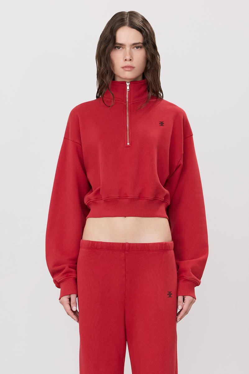 CROPPED HALF-ZIP SWEATSHIRT - ÉTERNE