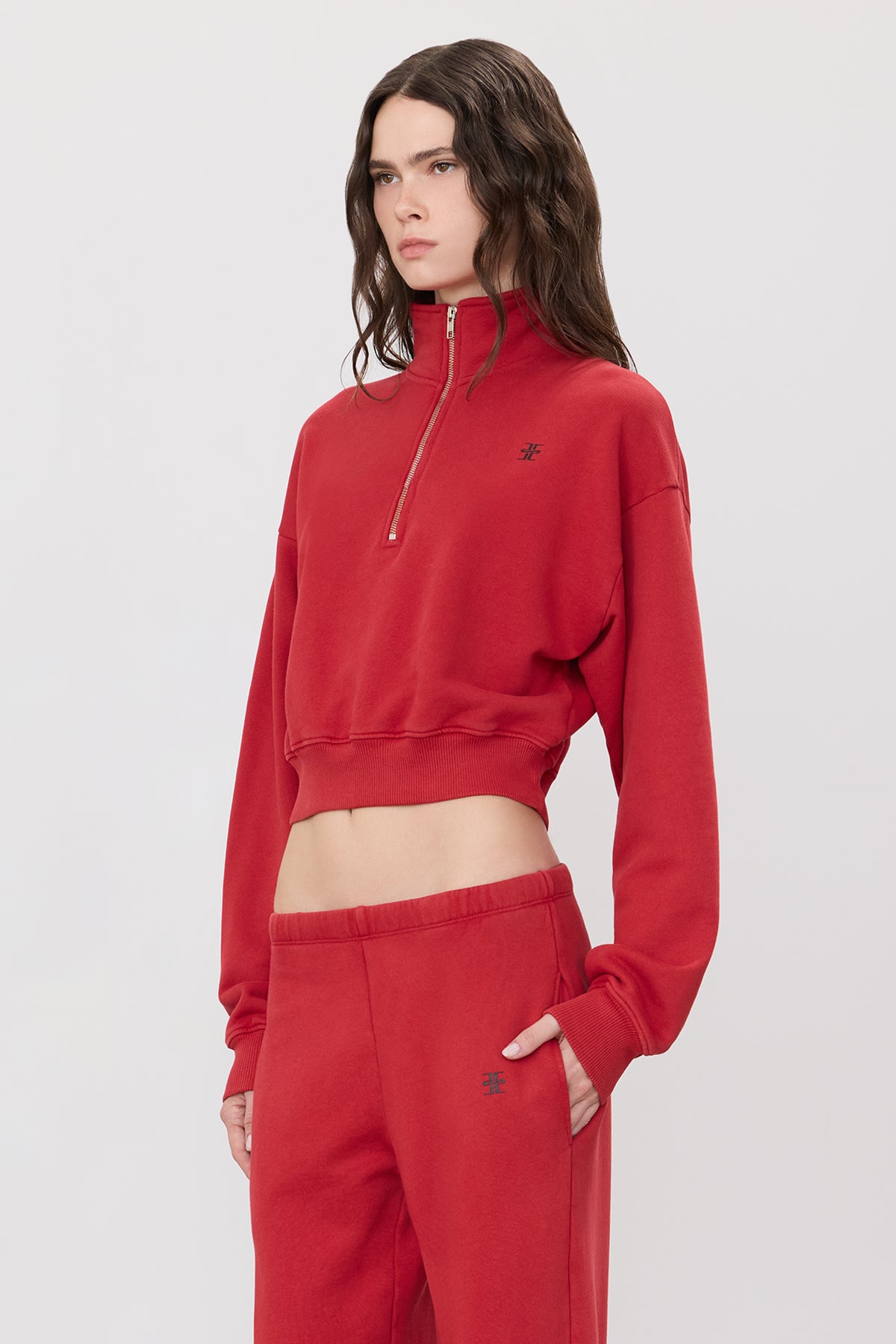 CROPPED HALF-ZIP SWEATSHIRT - ÉTERNE