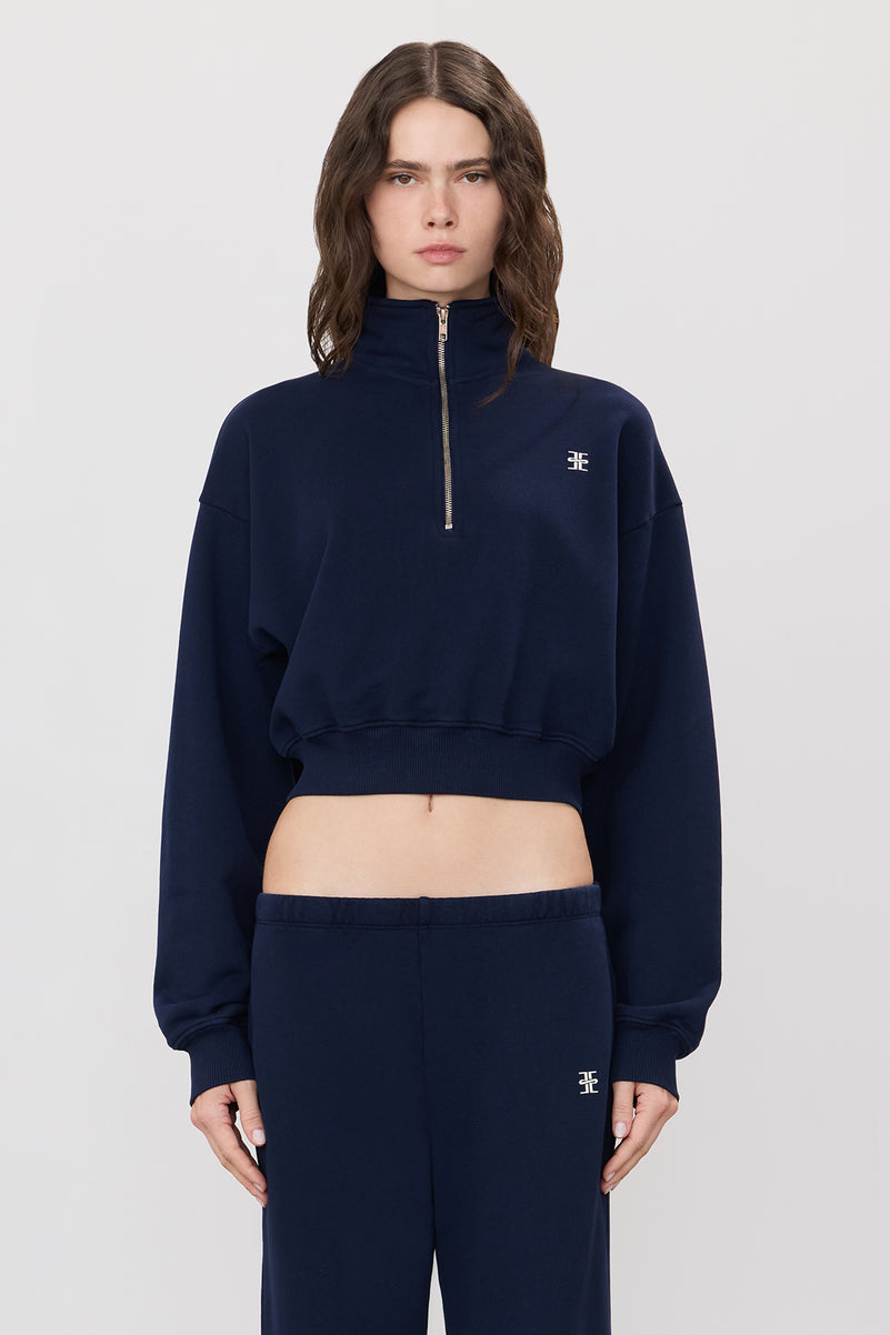 CROPPED HALF-ZIP SWEATSHIRT - ÉTERNE