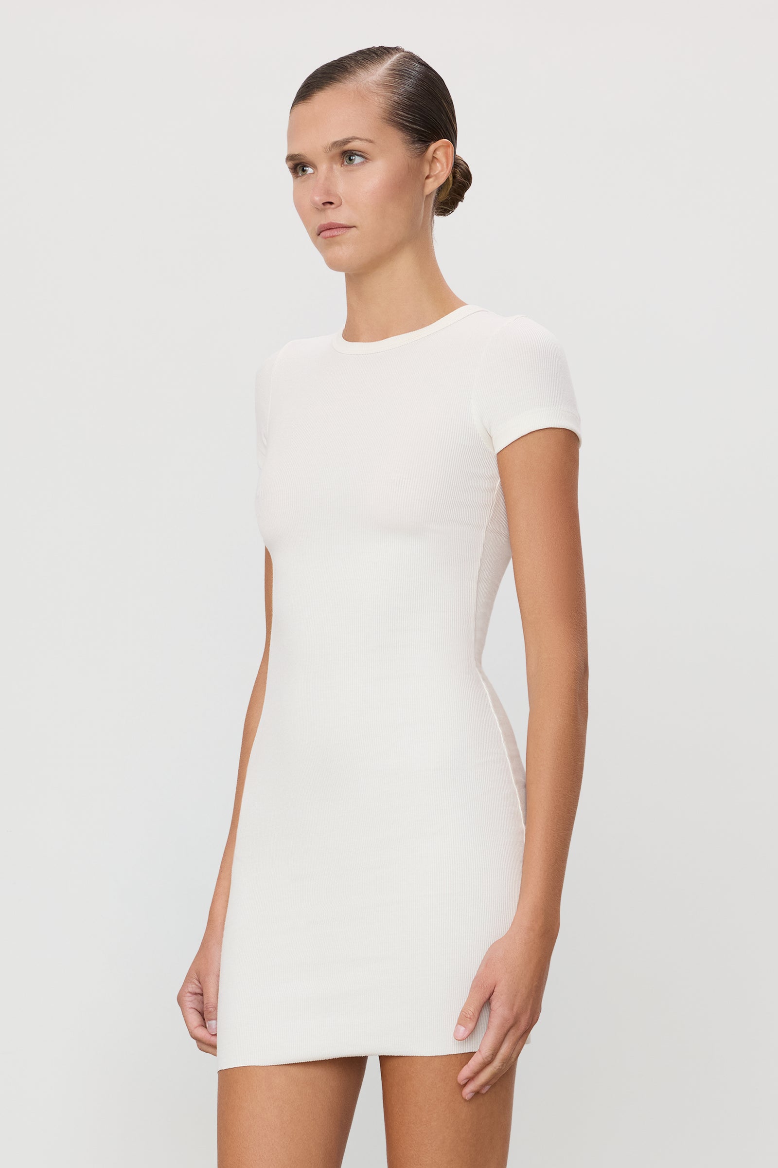 cream colored cap sleeve drop waist dress Cream Drop Waist Dress