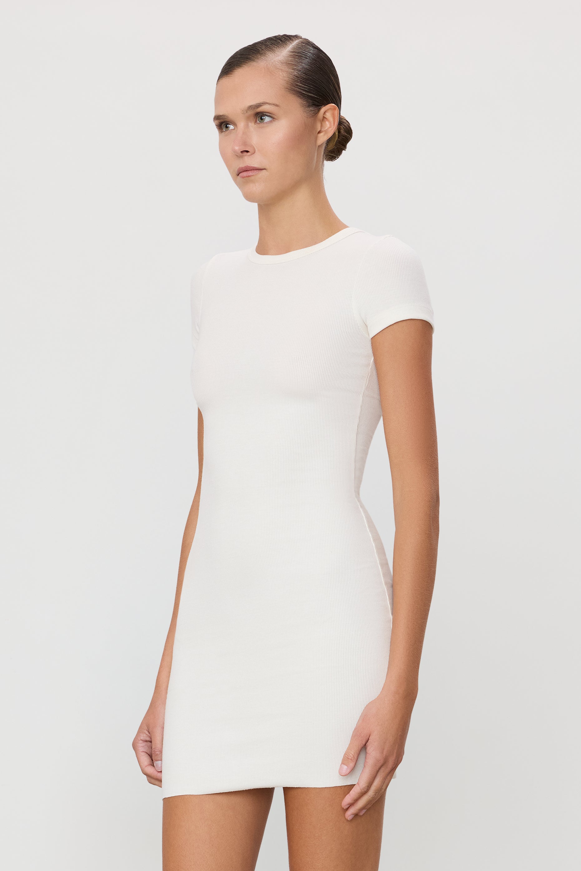 cap sleeve mini dress Eterne Cap Sleeve Mini Dress in Cream