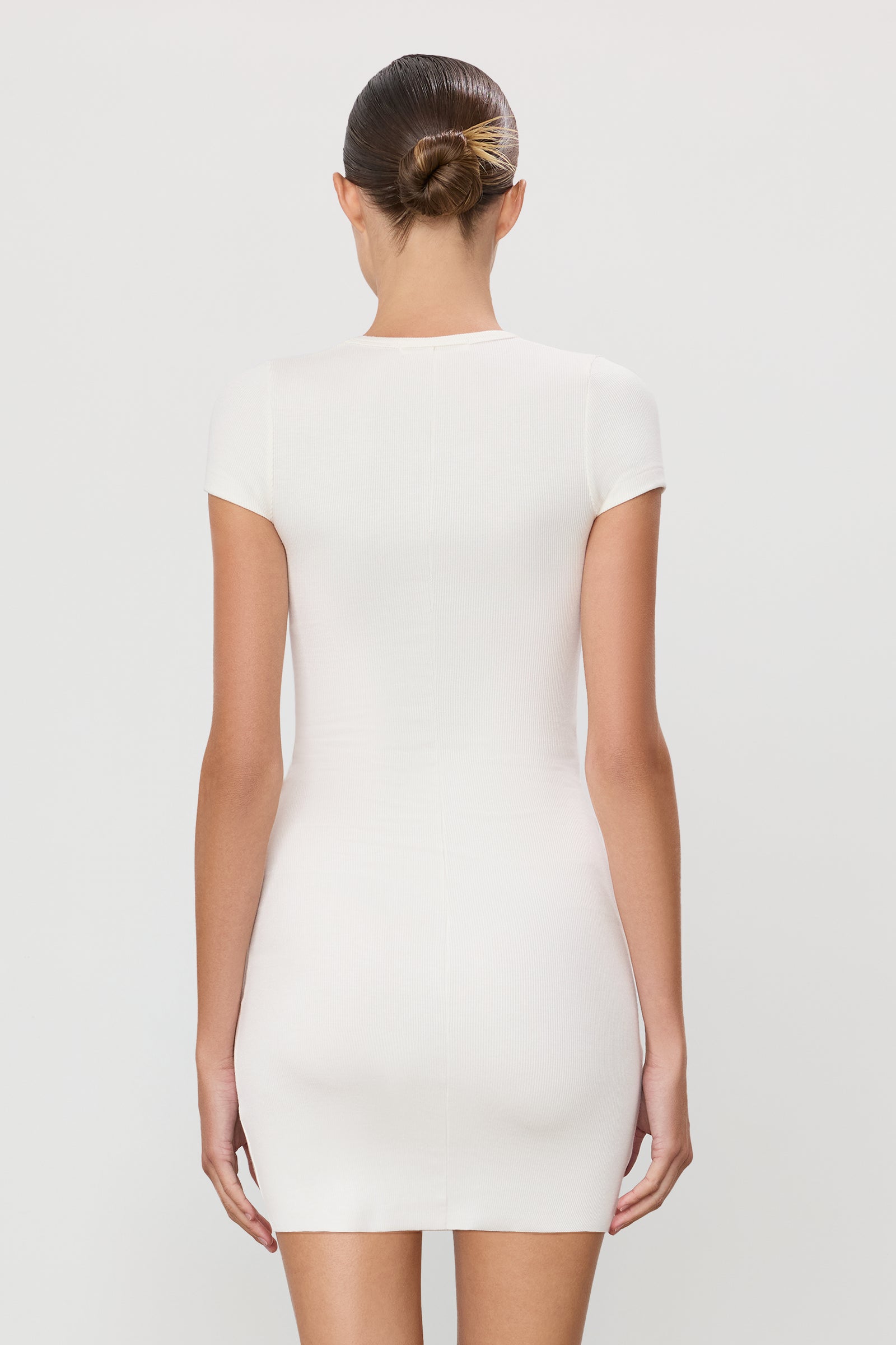 cotton cap sleeve mini dress - white Cap Sleeve Wrap Mini Dress for Tall Women in White Alyssum M / Tall / White Alyssum
