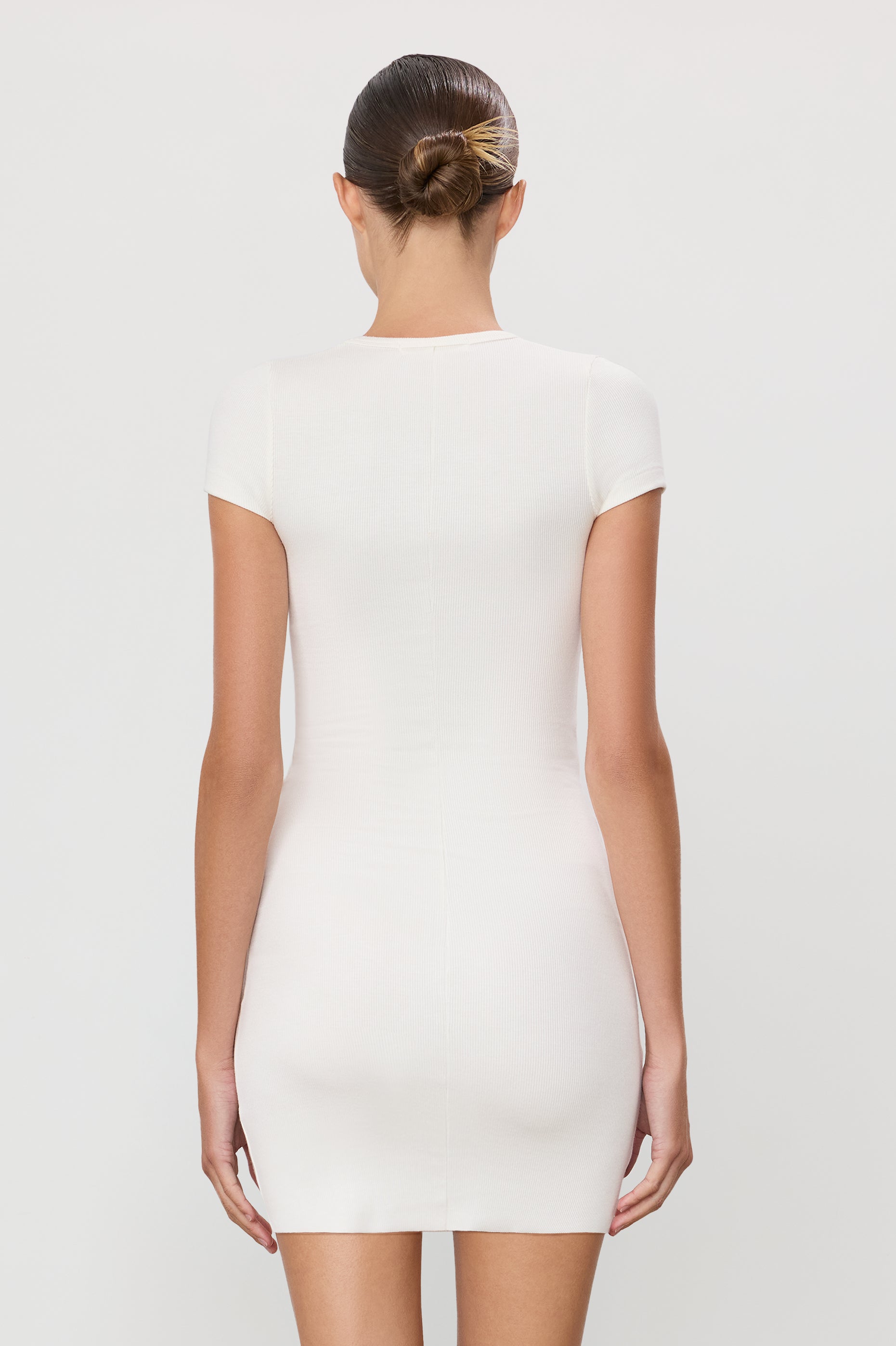 Eterne Cap Sleeve Mini Dress in Cream - size L Eterne Cap Sleeve Mini Dress in Cream - size L
