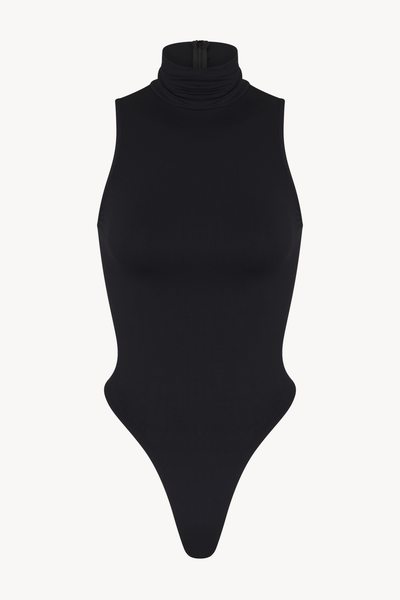 Sleeveless Turtleneck Bodysuit Black