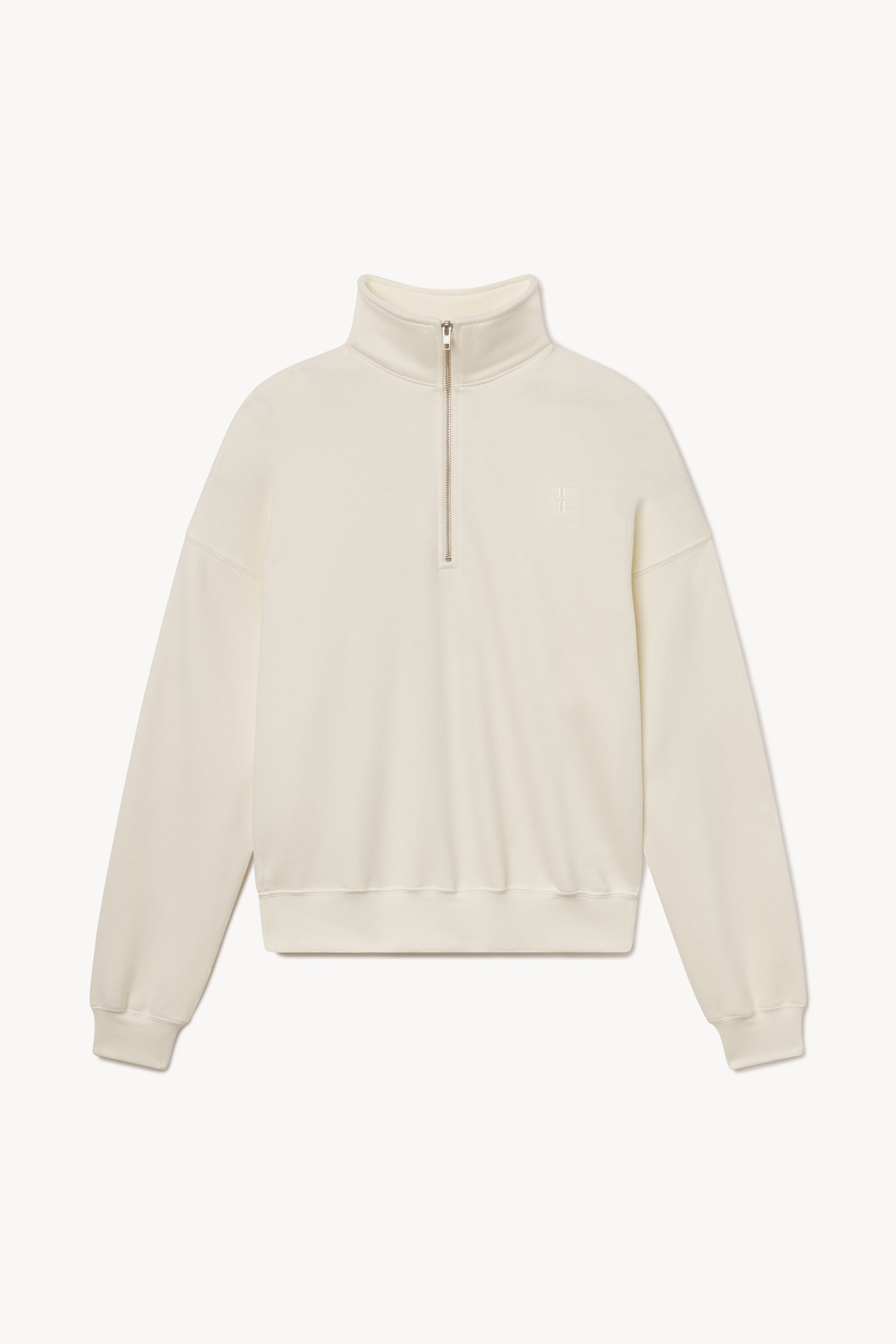 Oversized Half-zip Sweatshirt | French Terry | Cream