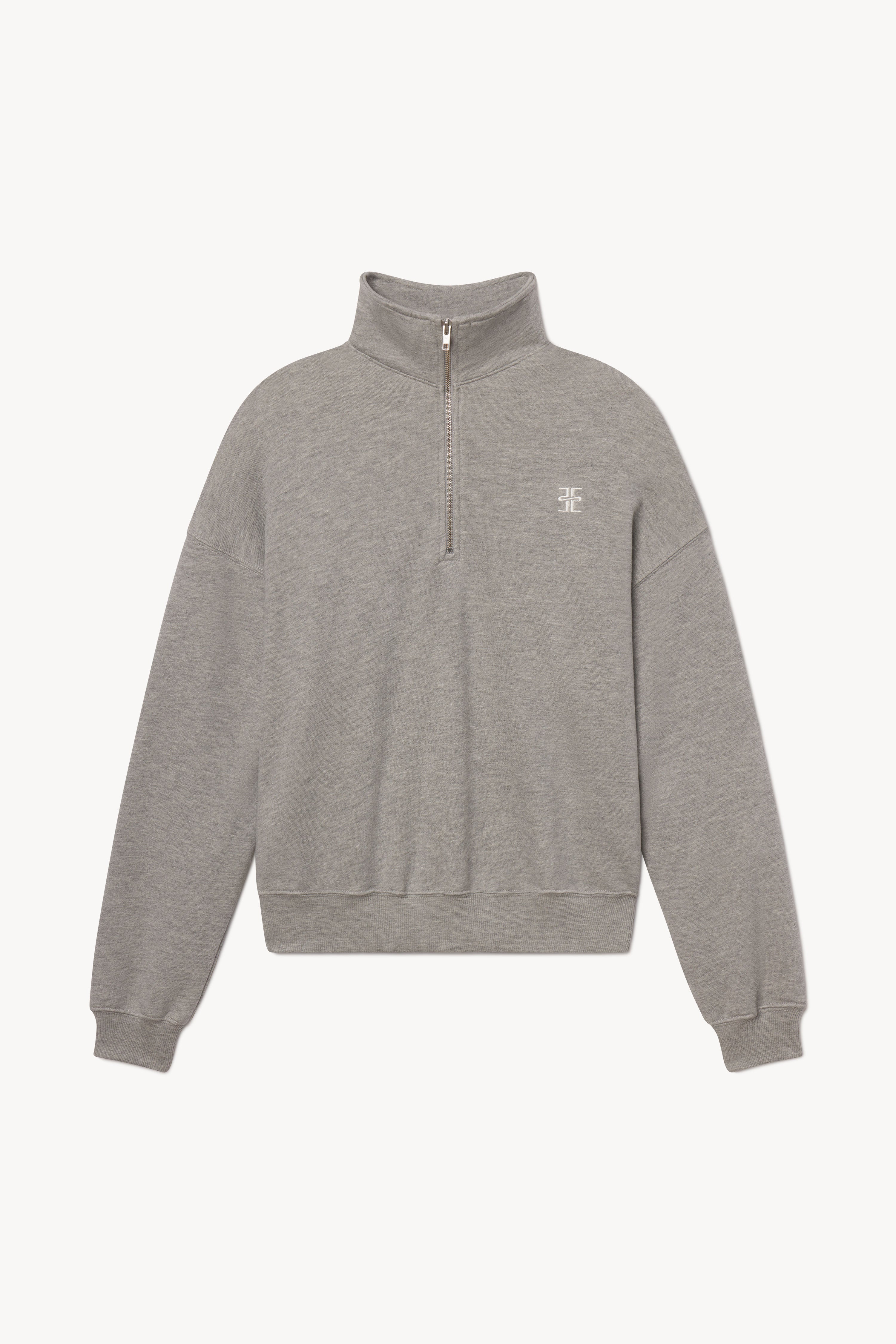 Oversized Half-zip Sweatshirt | French Terry | Heather Grey