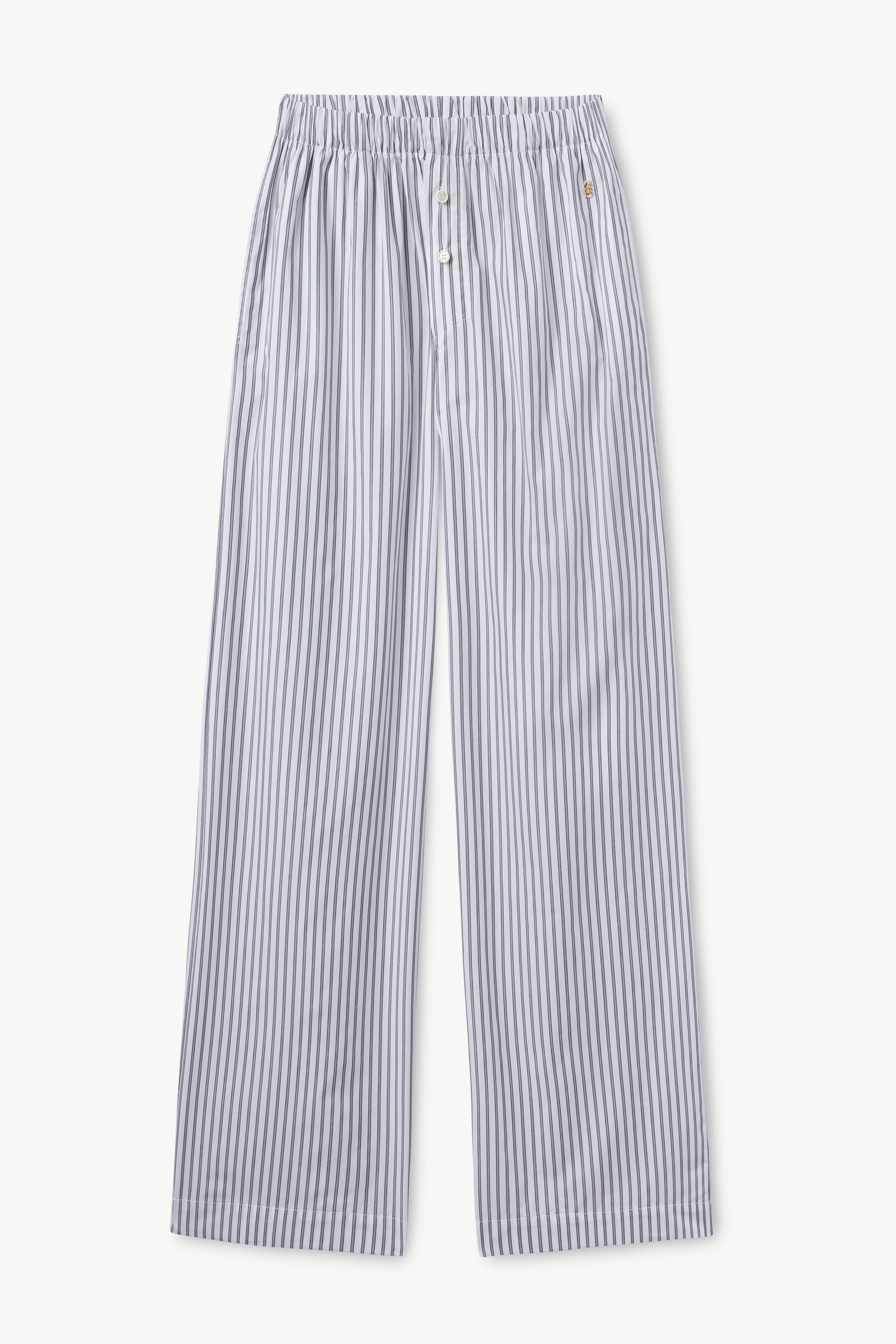 Poplin Lounge Pant Black/White Stripe