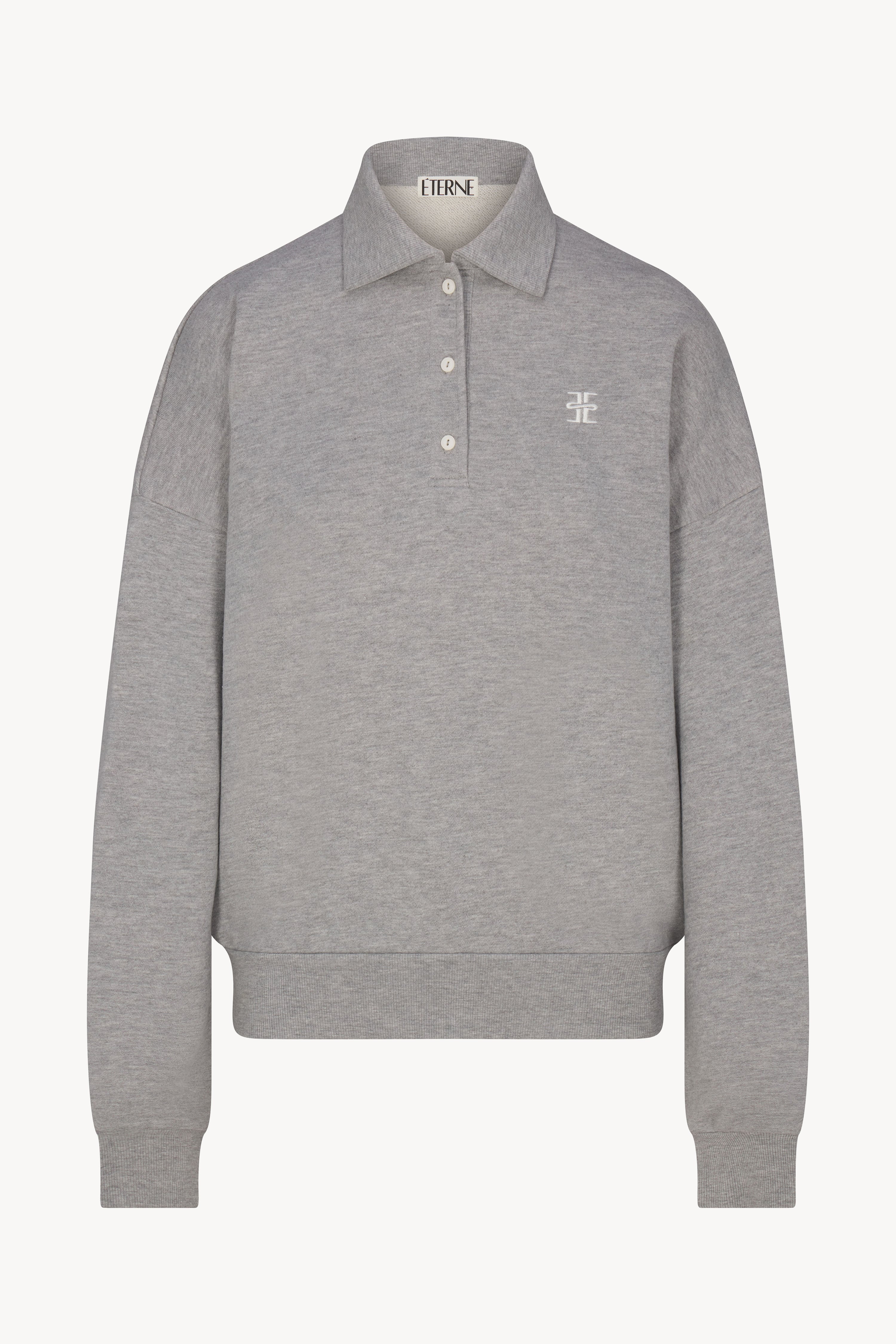 Oversized Polo Sweatshirt Heather Grey