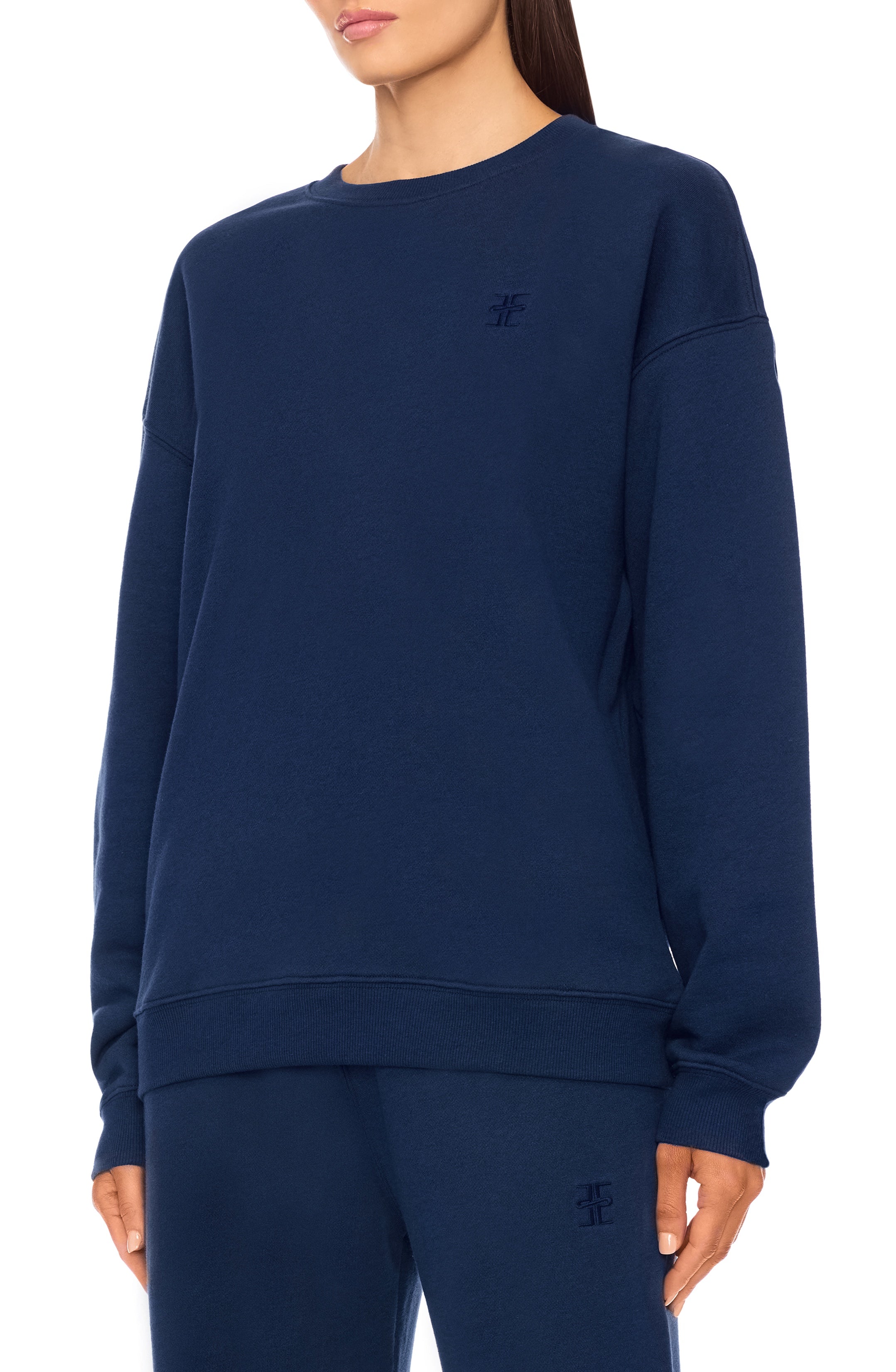 Oversized Crewneck Sweatshirt Navy