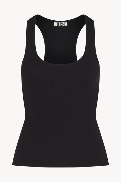 Rib Racerback Tank Black