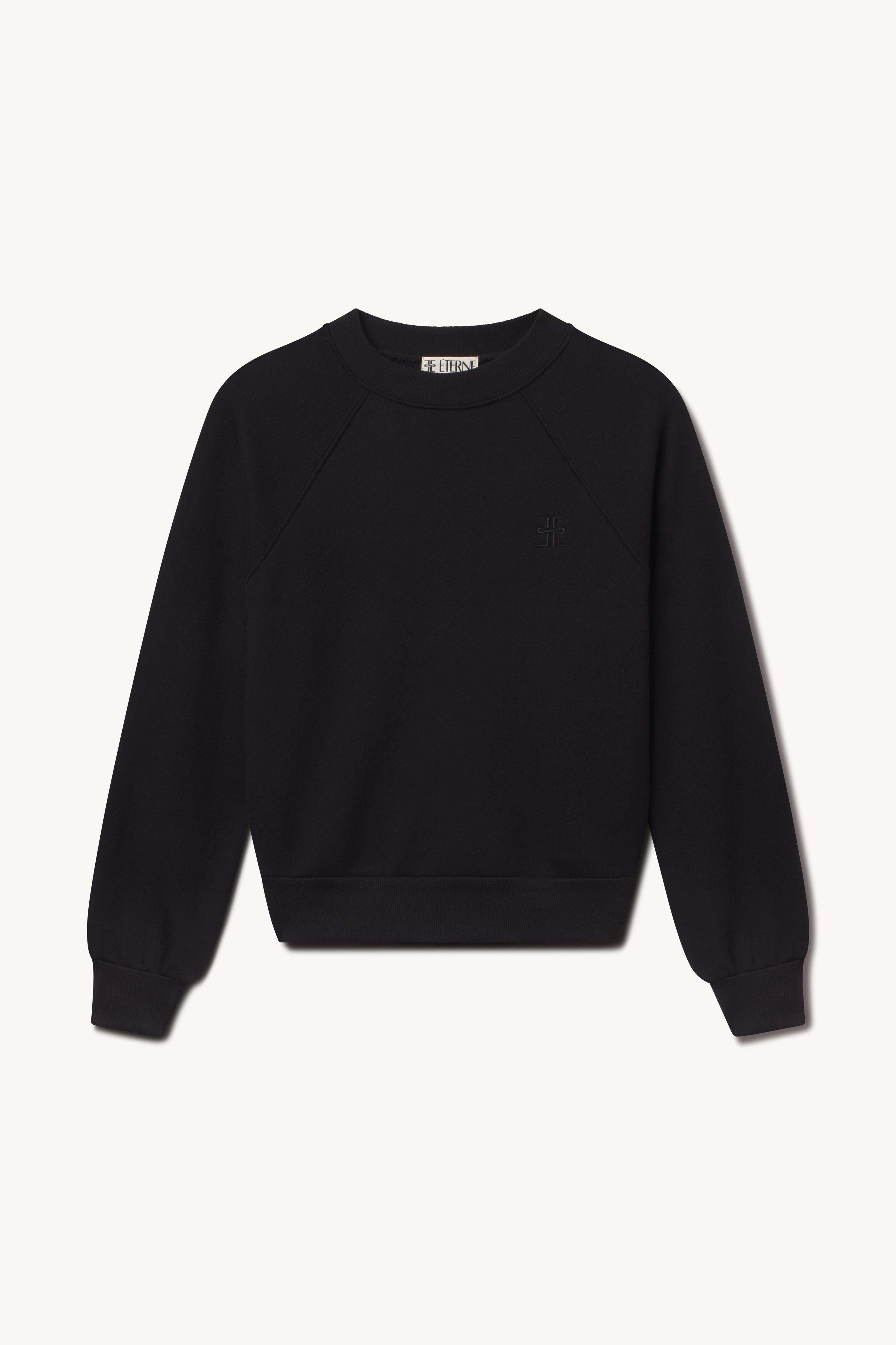 Shrunken Raglan Sweatshirt | French Terry | Black