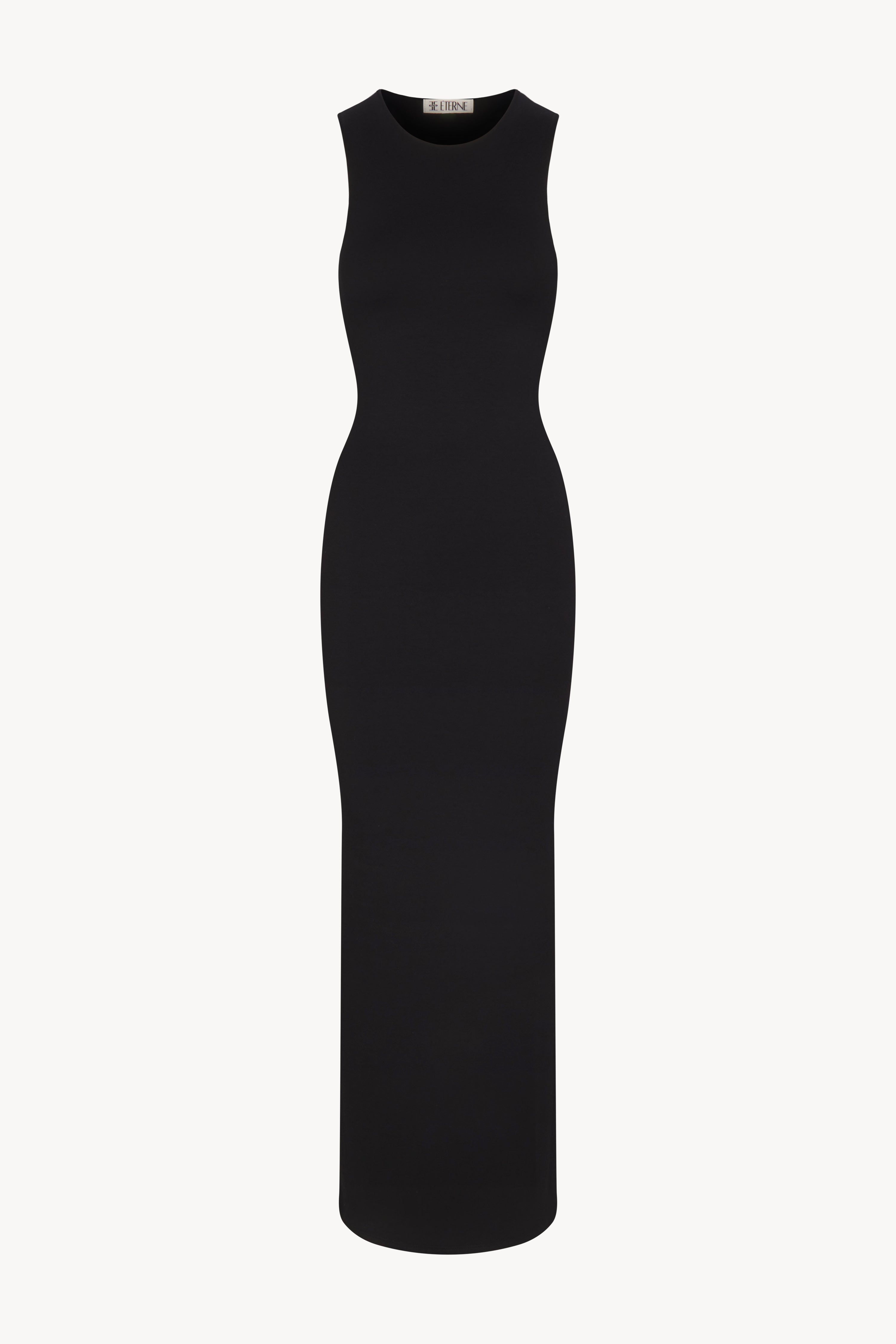 ÉTERNE Sleeveless Crewneck Maxi Dress | Black | Size S