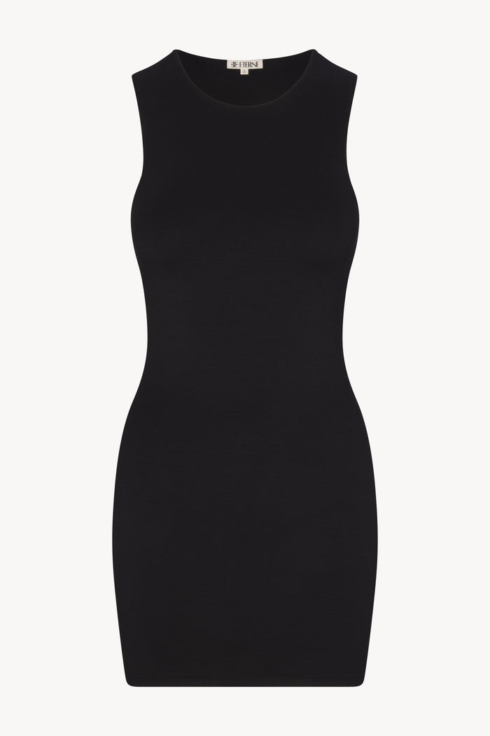 SLEEVELESS CREWNECK MINI DRESS