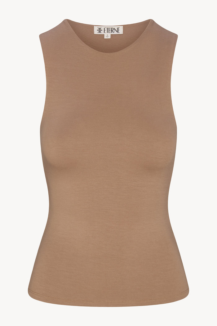 SLEEVELESS CREWNECK TOP