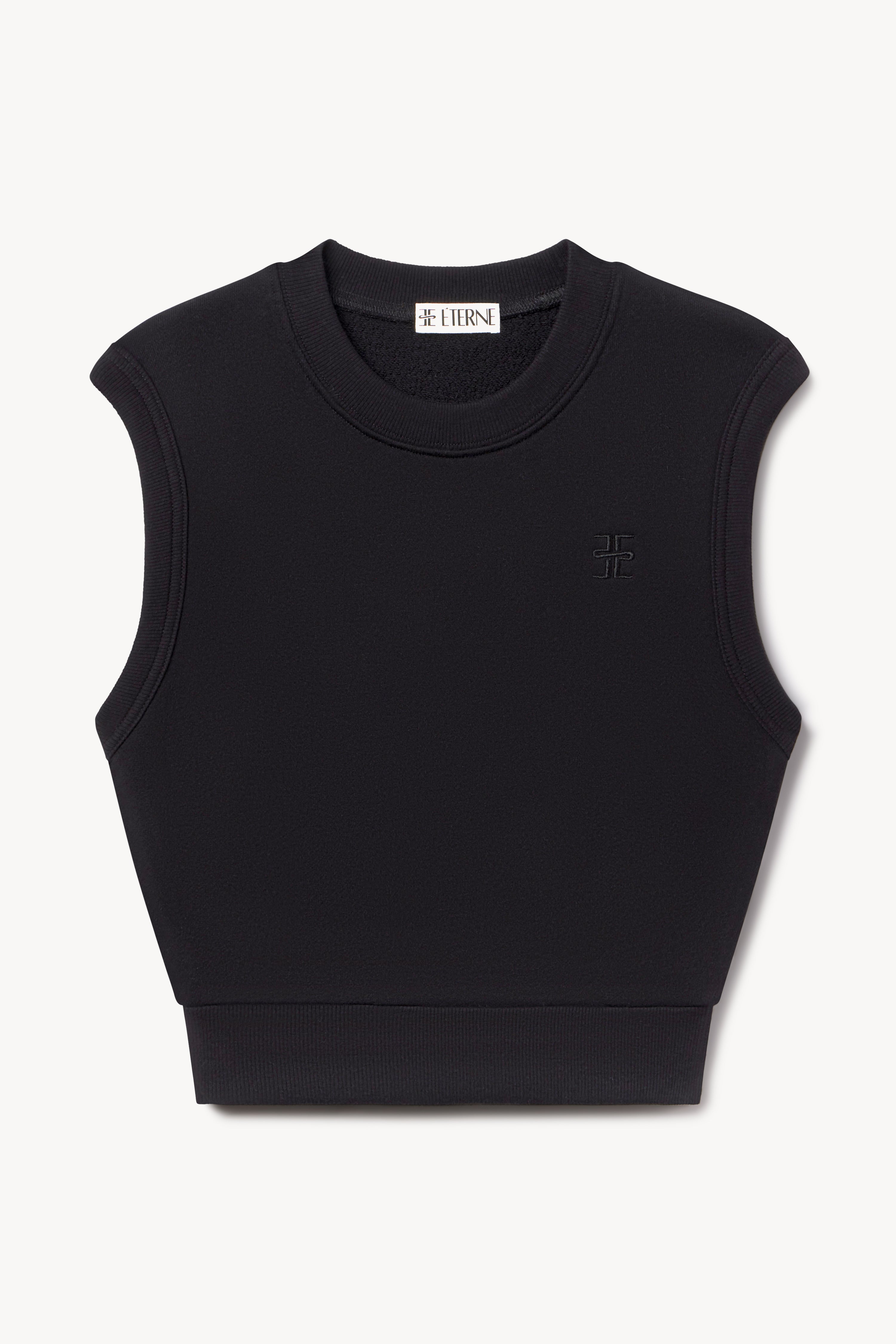 SLEEVELESS CREWNECK TOP BLACK