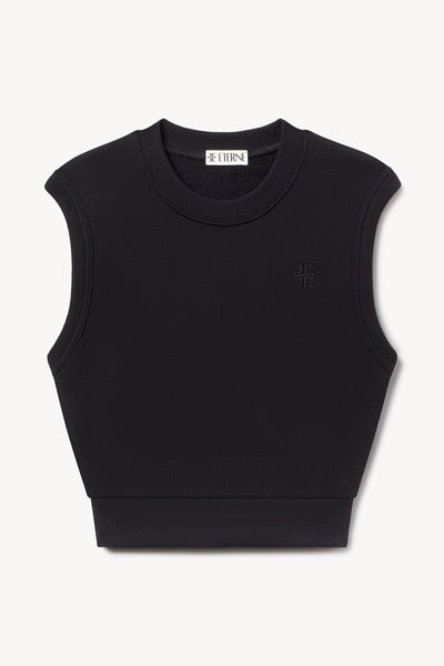 SLEEVELESS CREWNECK TOP BLACK