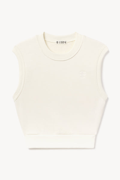 SLEEVELESS CREWNECK TOP CREAM