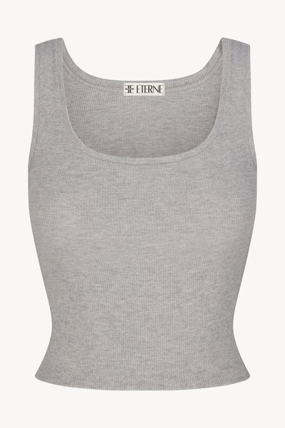 SQUARE NECK TANK HEATHER GREY