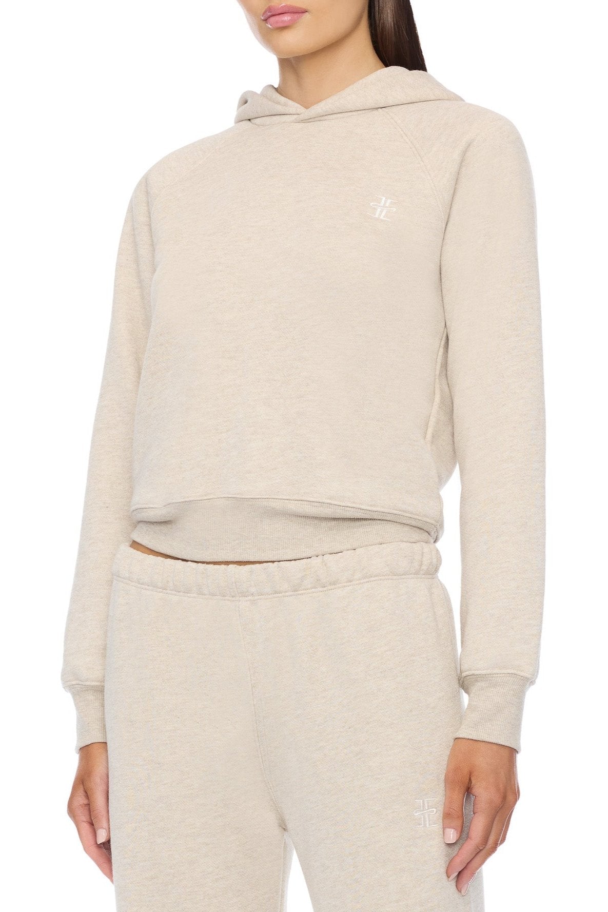 Shrunken Hoodie Sweatshirt Heather Oatmeal