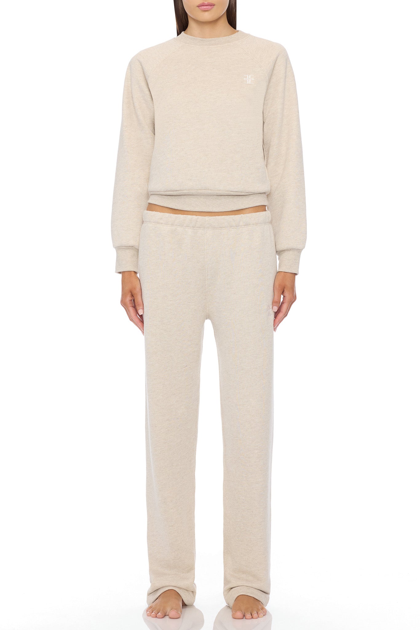 Straight Leg Sweatpant Heather Oatmeal