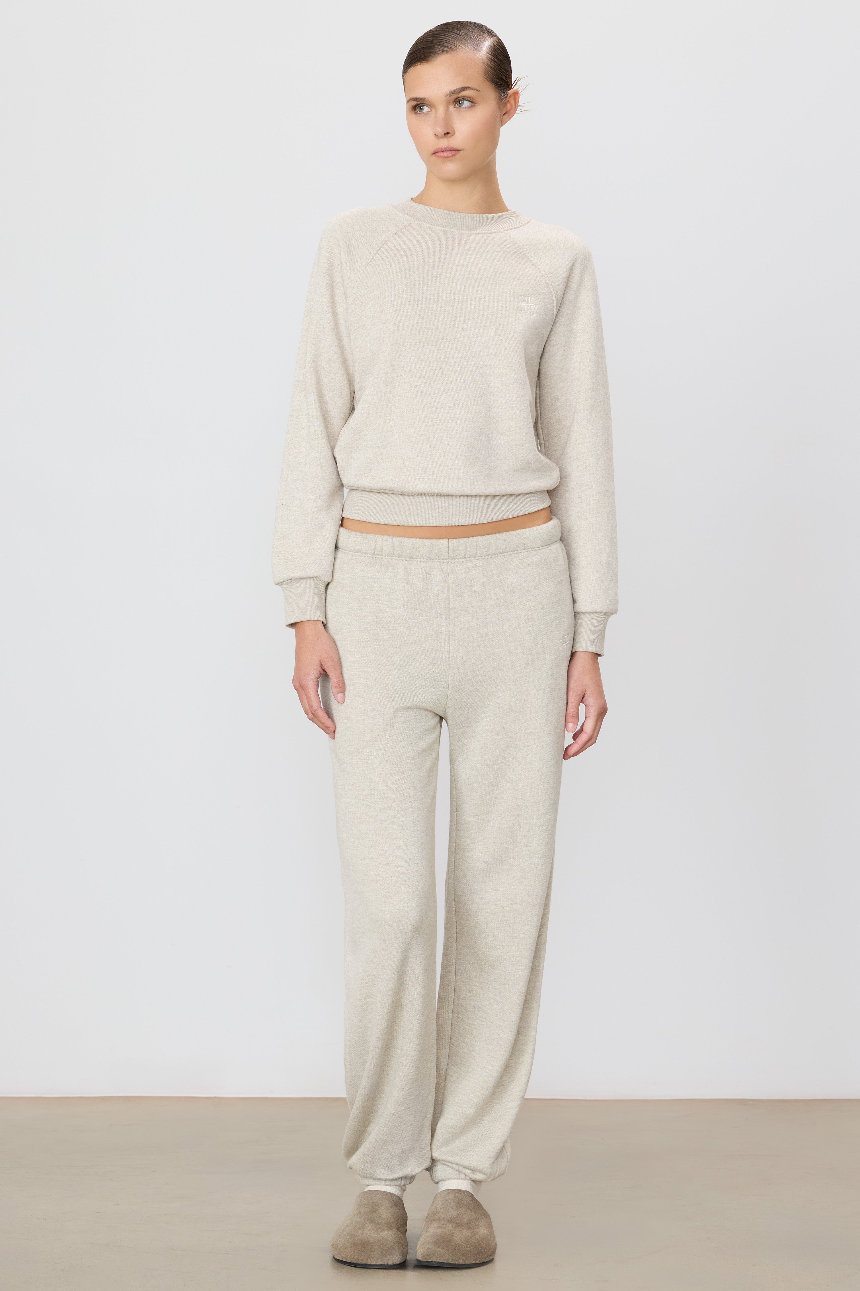 Boyfriend Pocket Sweatpant | French Terry | Heather Oatmeal
