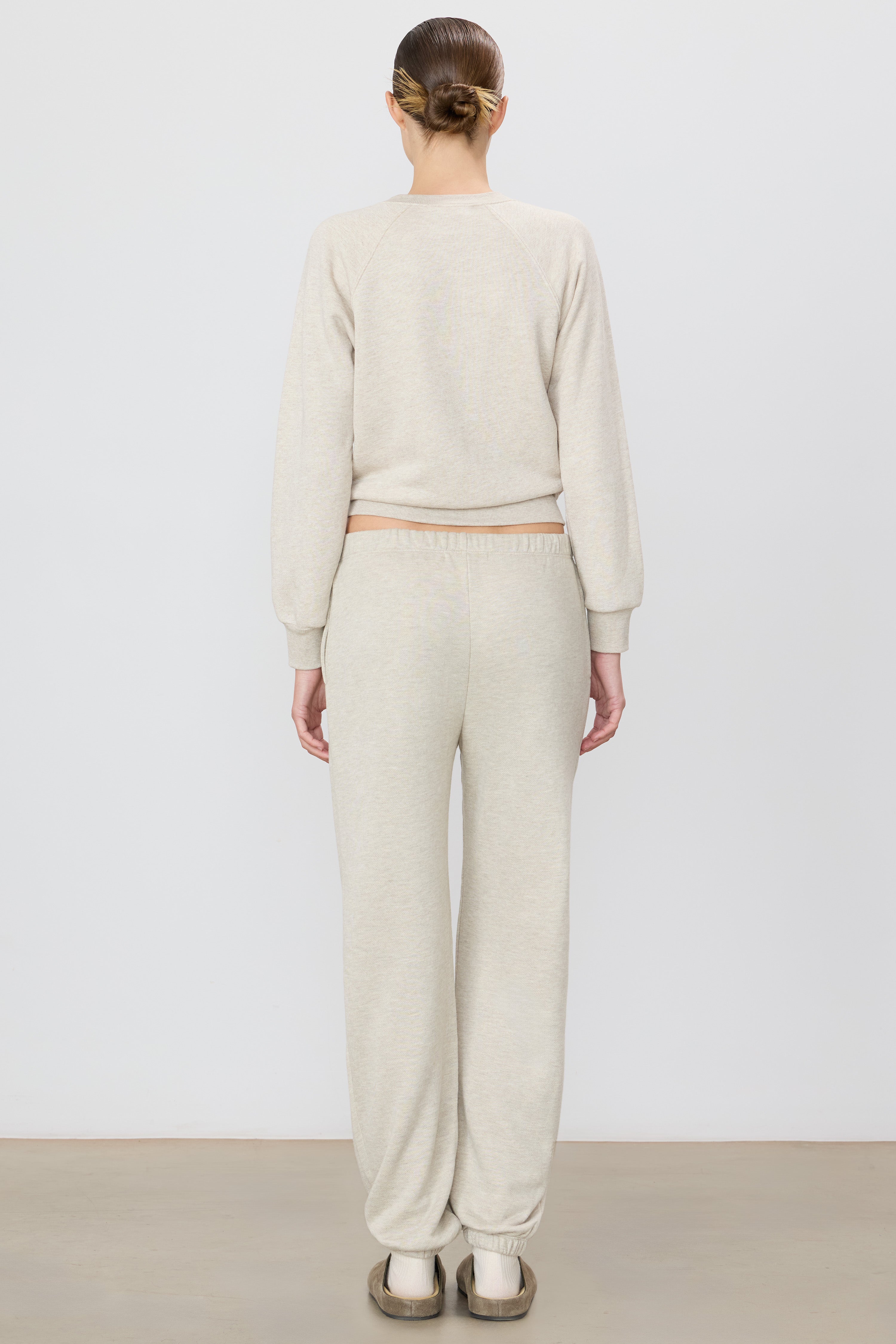 Boyfriend Pocket Sweatpant | French Terry | Heather Oatmeal