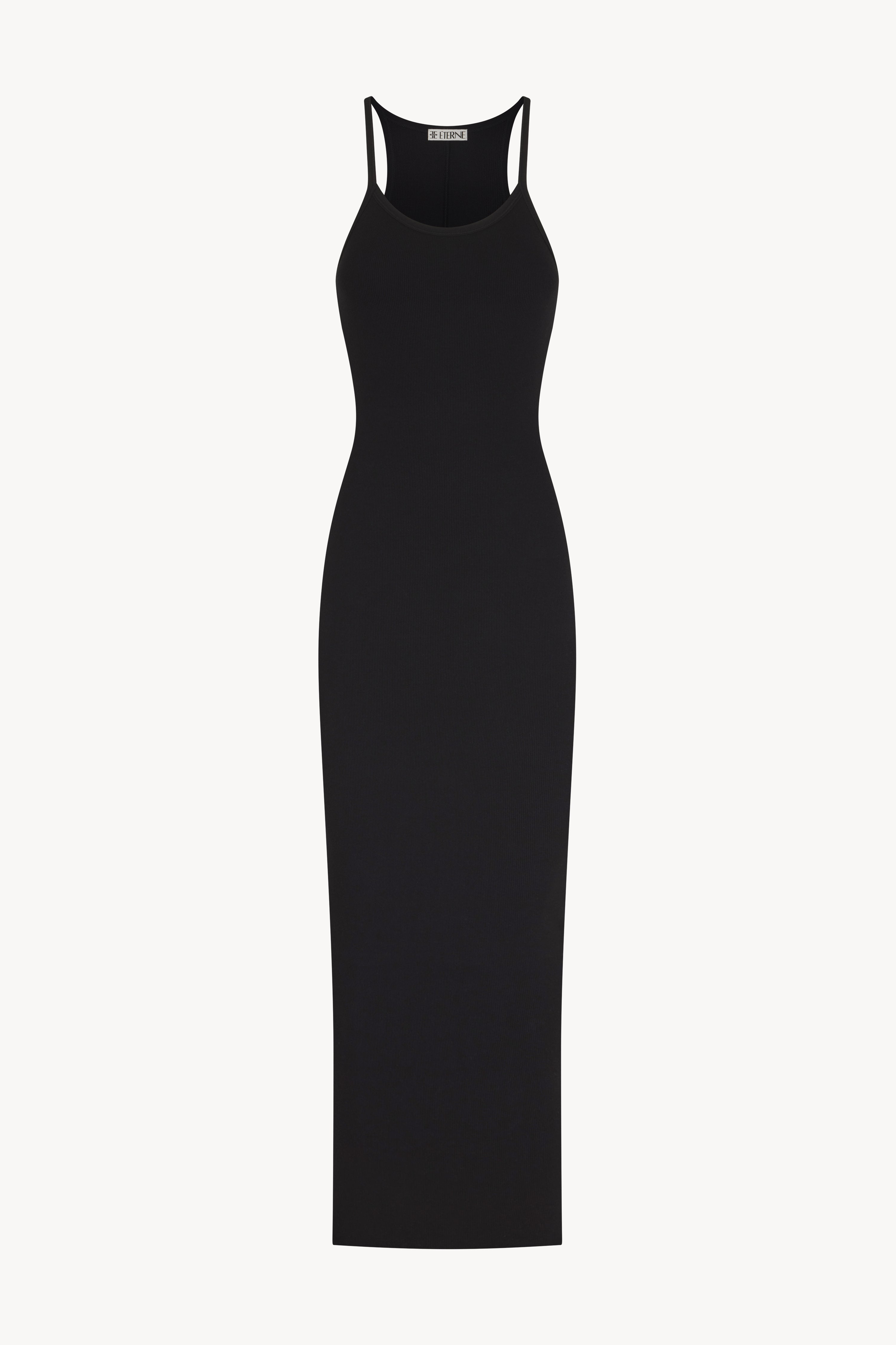 Long black tank maxi dress hotsell