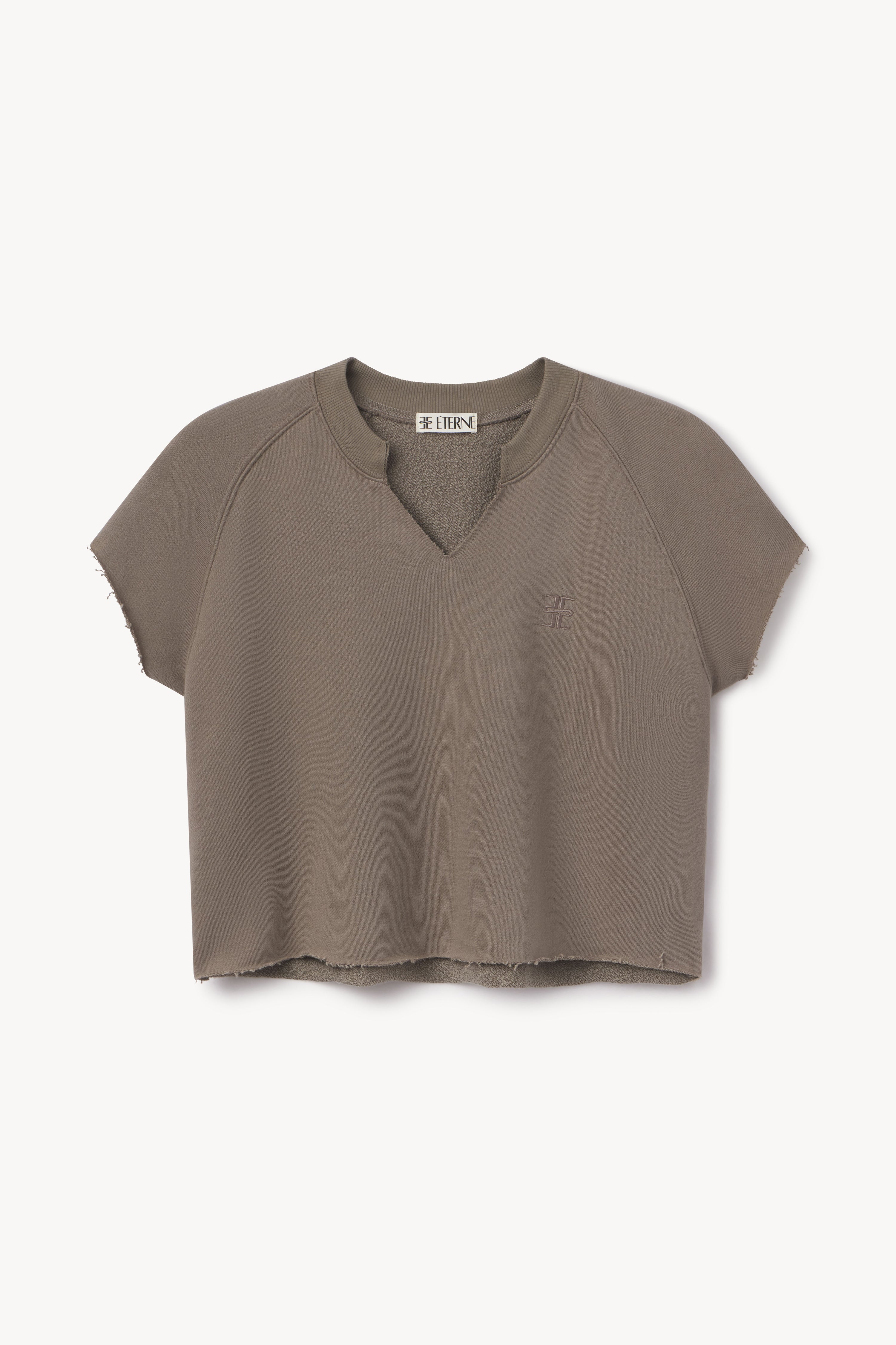 TERRY RAGLAN CUTOFF TOP CLAY