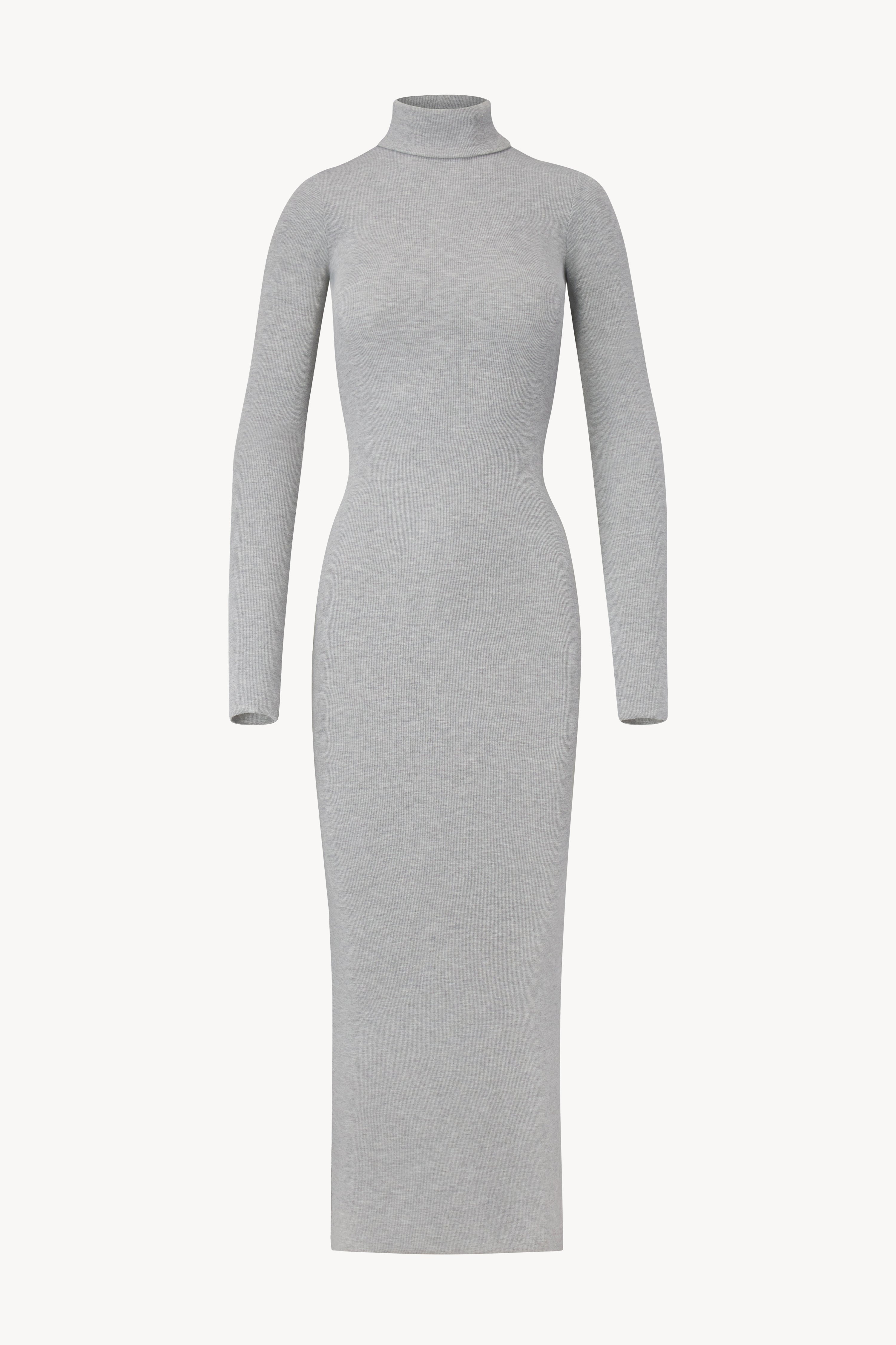 Long Sleeve Turtleneck Maxi Dress Heather Grey