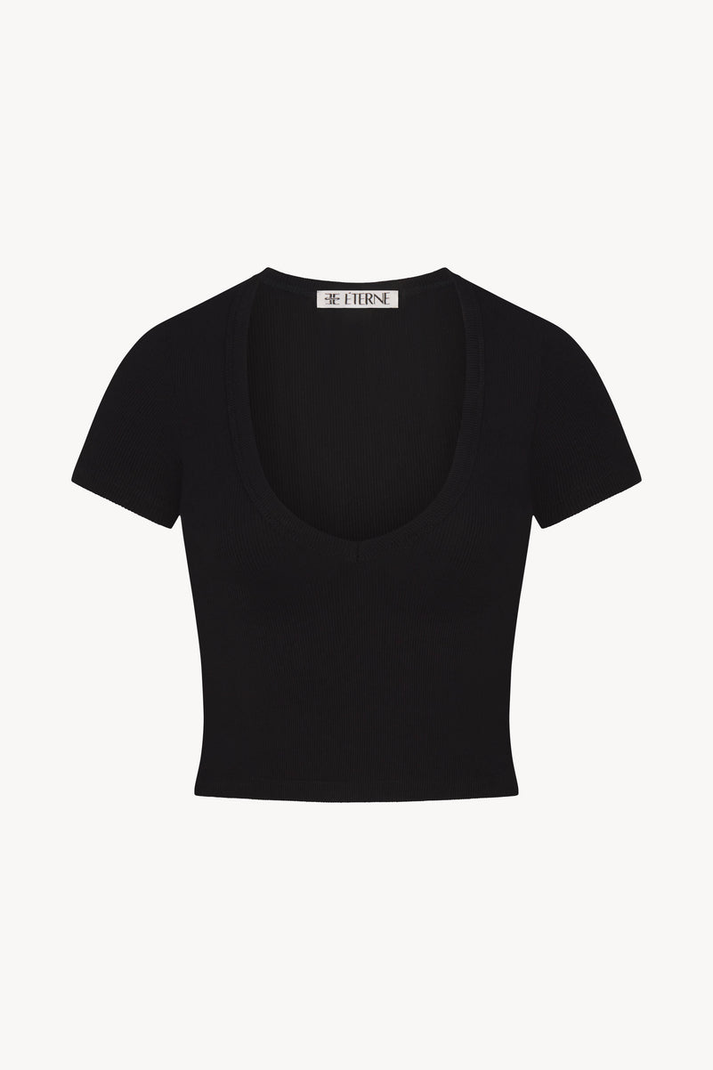 SHORT SLEEVE V-NECK BABY TEE - ÉTERNE