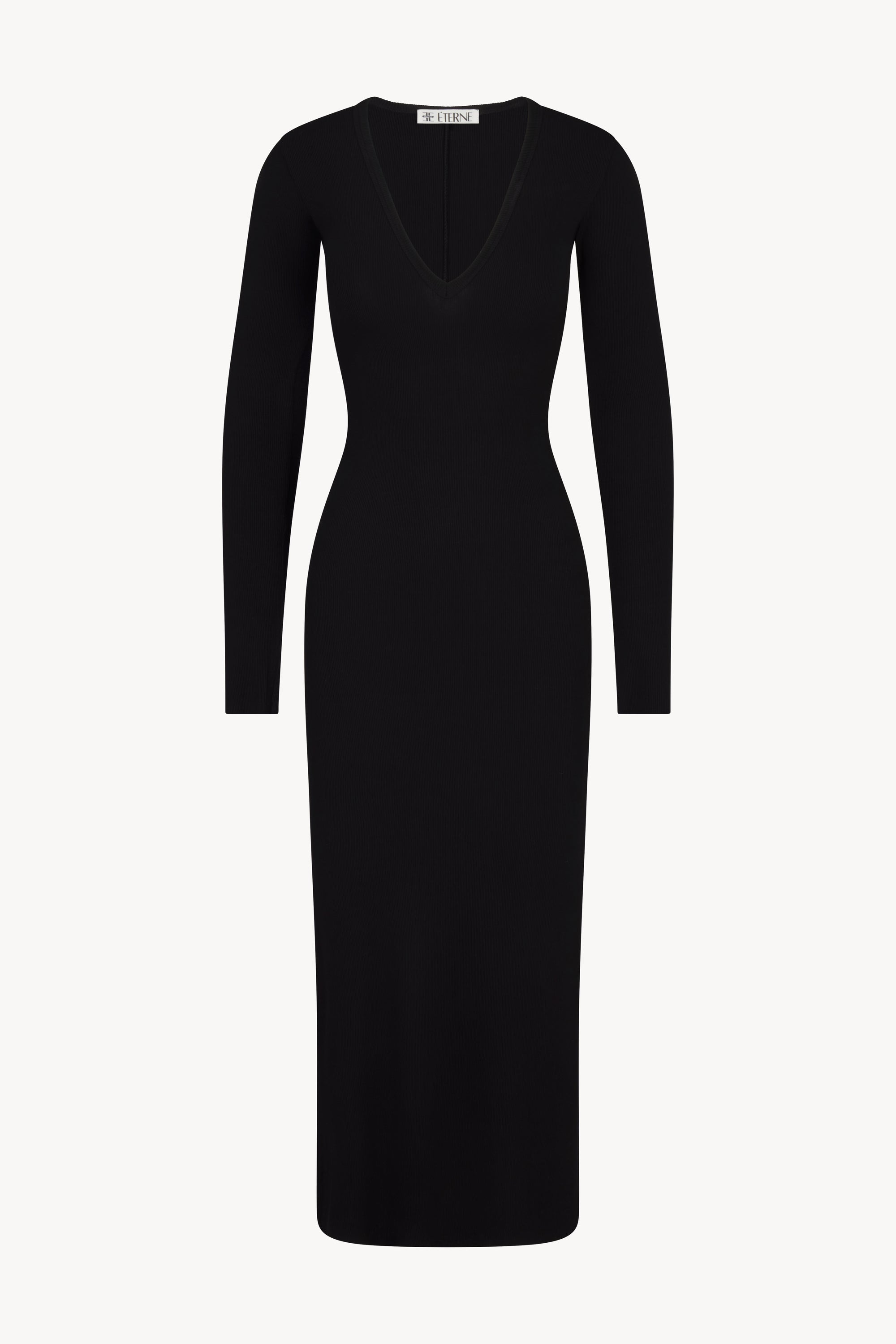 V-NECK MIDI DRESS