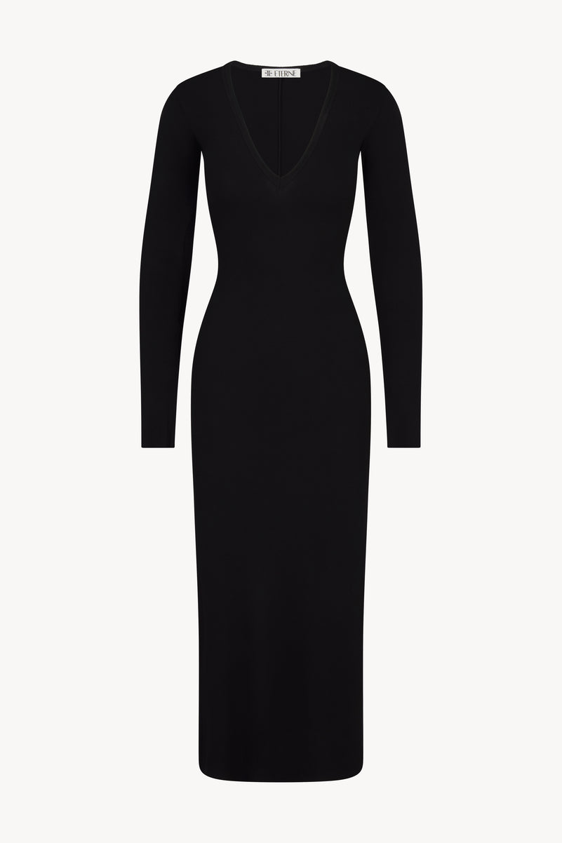 V-NECK MIDI DRESS