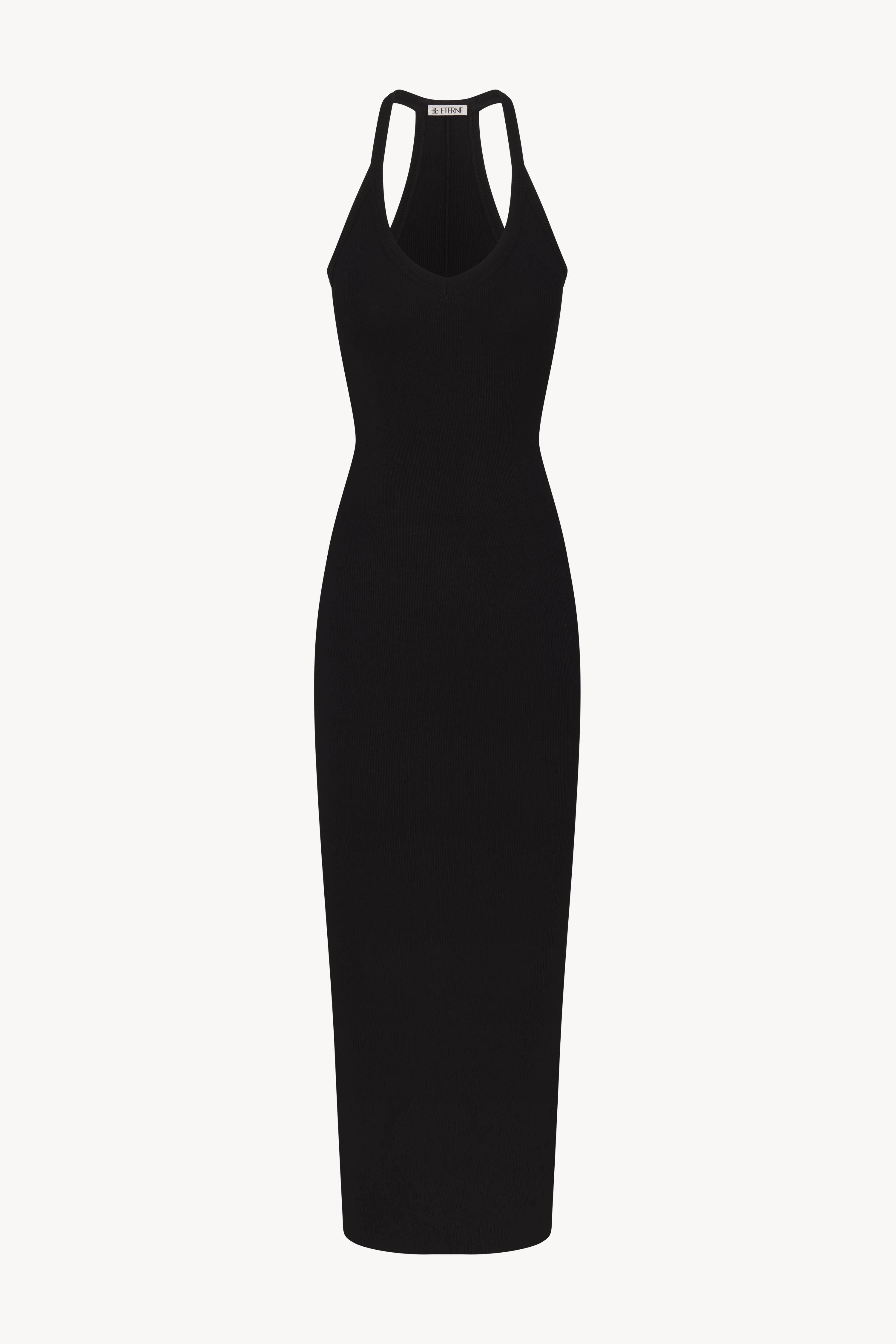 v dress black v neck flowy dress Black Sleeveless V-Neck Maxi Dress -parroquiadesanalbertomagno.com