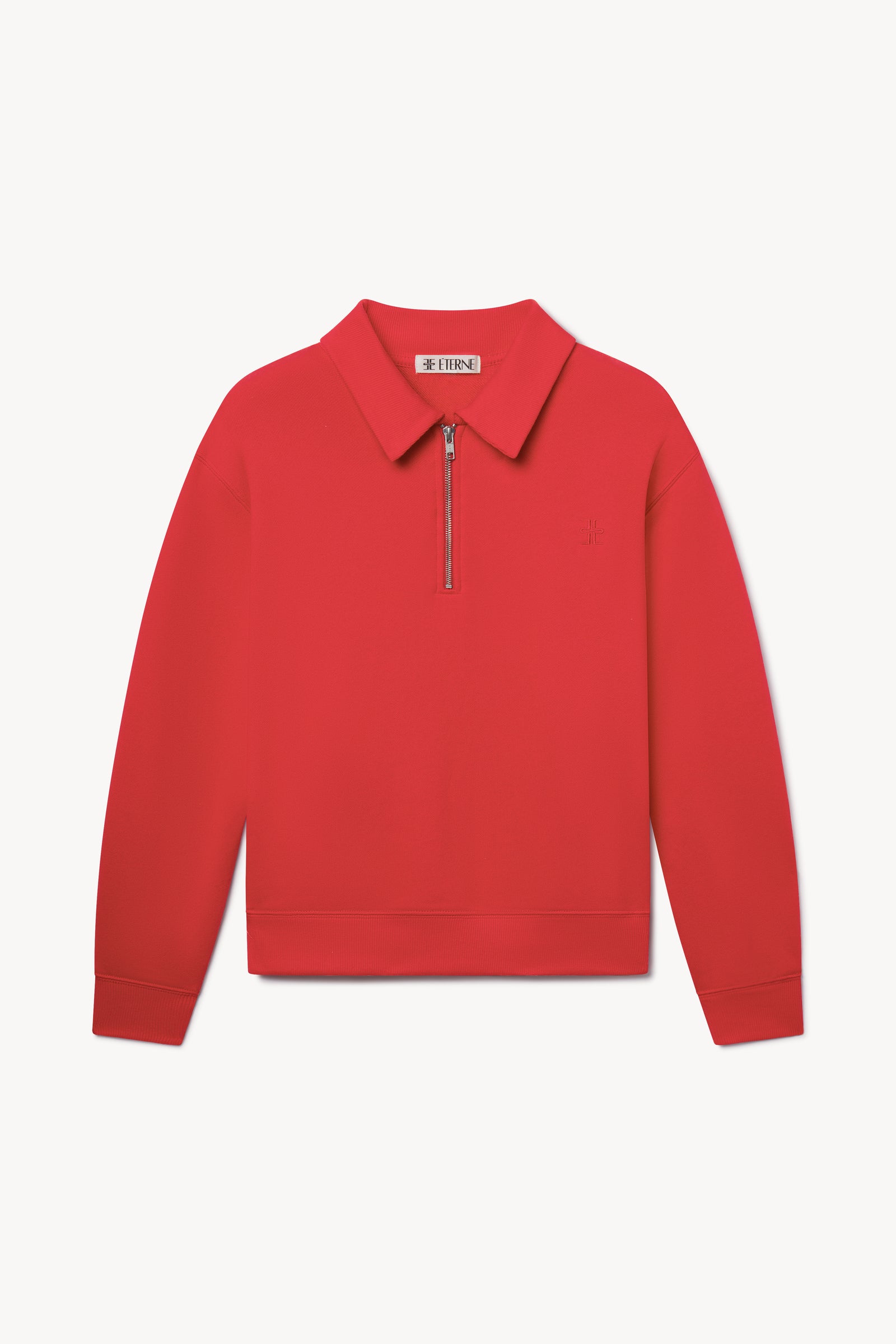 ZIP-UP POLO SWEATSHIRT