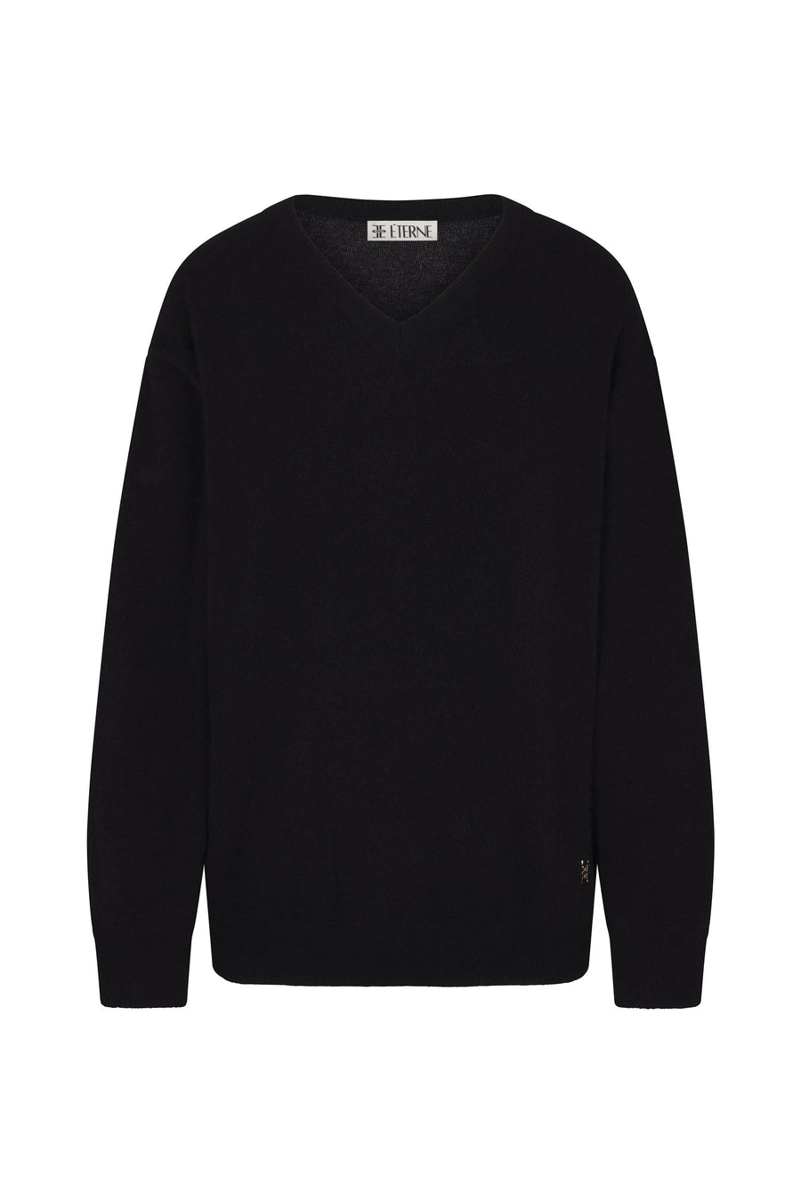 Clive V-Neck Sweater Black SWEATERS ÉTERNE 